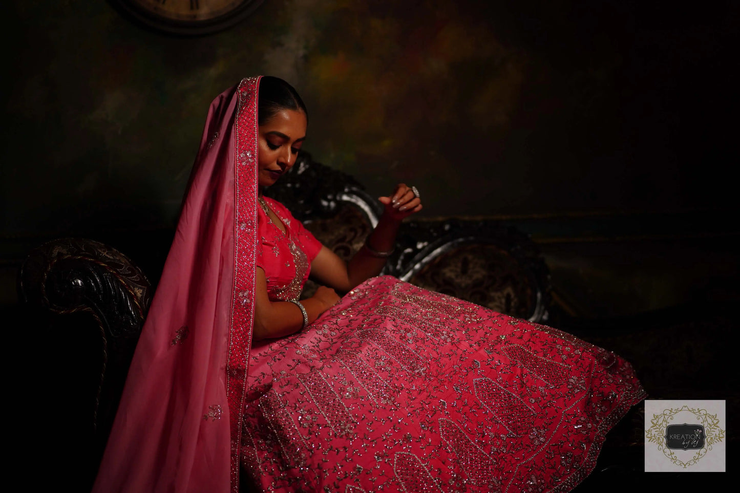 Ombre Pink Parfait Handembroidered Lehenga Set kreationbykj