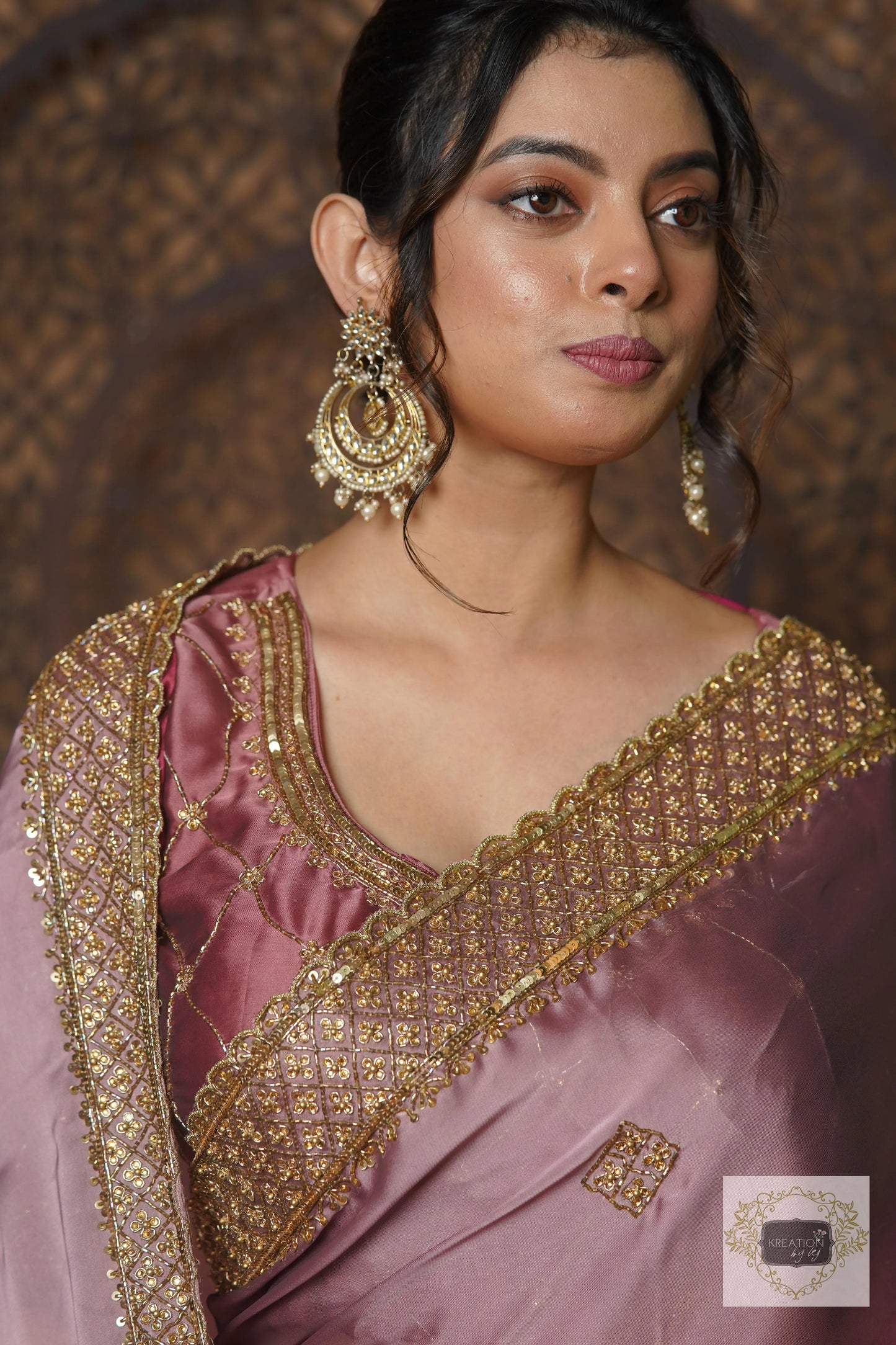 Pink Panther Ombré Georgette Zeenat Saree kreationbykj