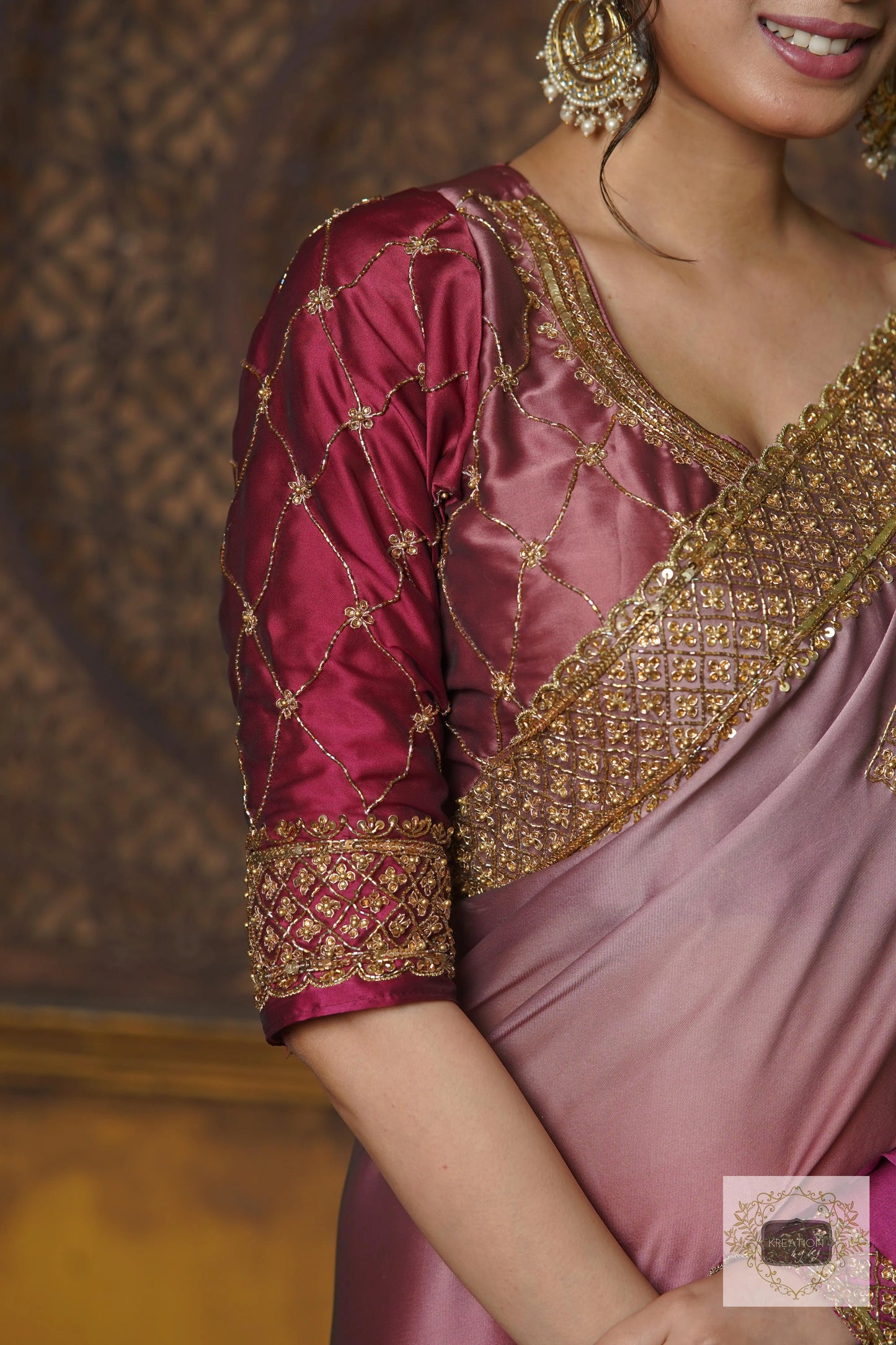 Pink Panther Ombré Georgette Zeenat Saree kreationbykj