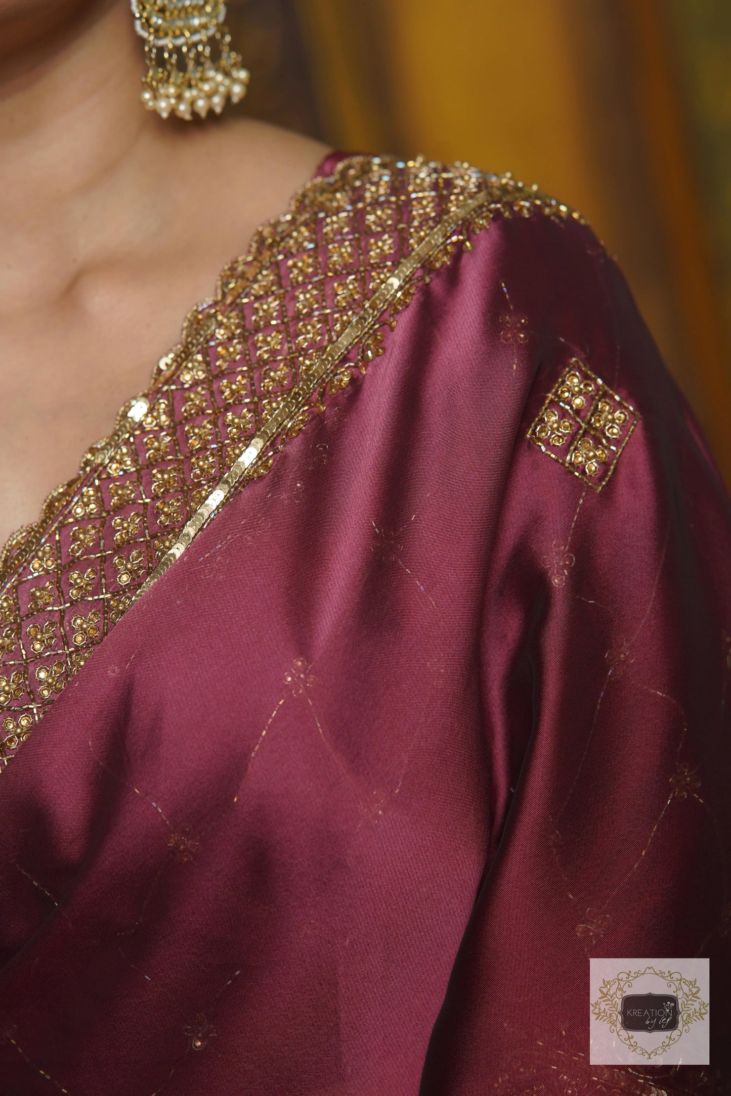 Merlot Ombre Georgette Zeenat Saree kreationbykj