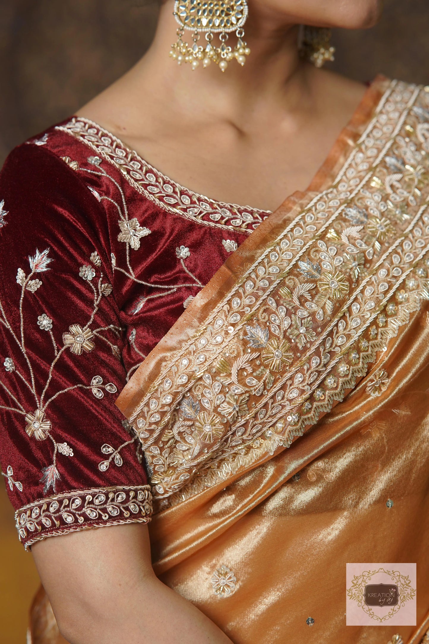 Nazakat Mustard Yellow Pure Tissue Saree For Wedding Reception kreationbykj