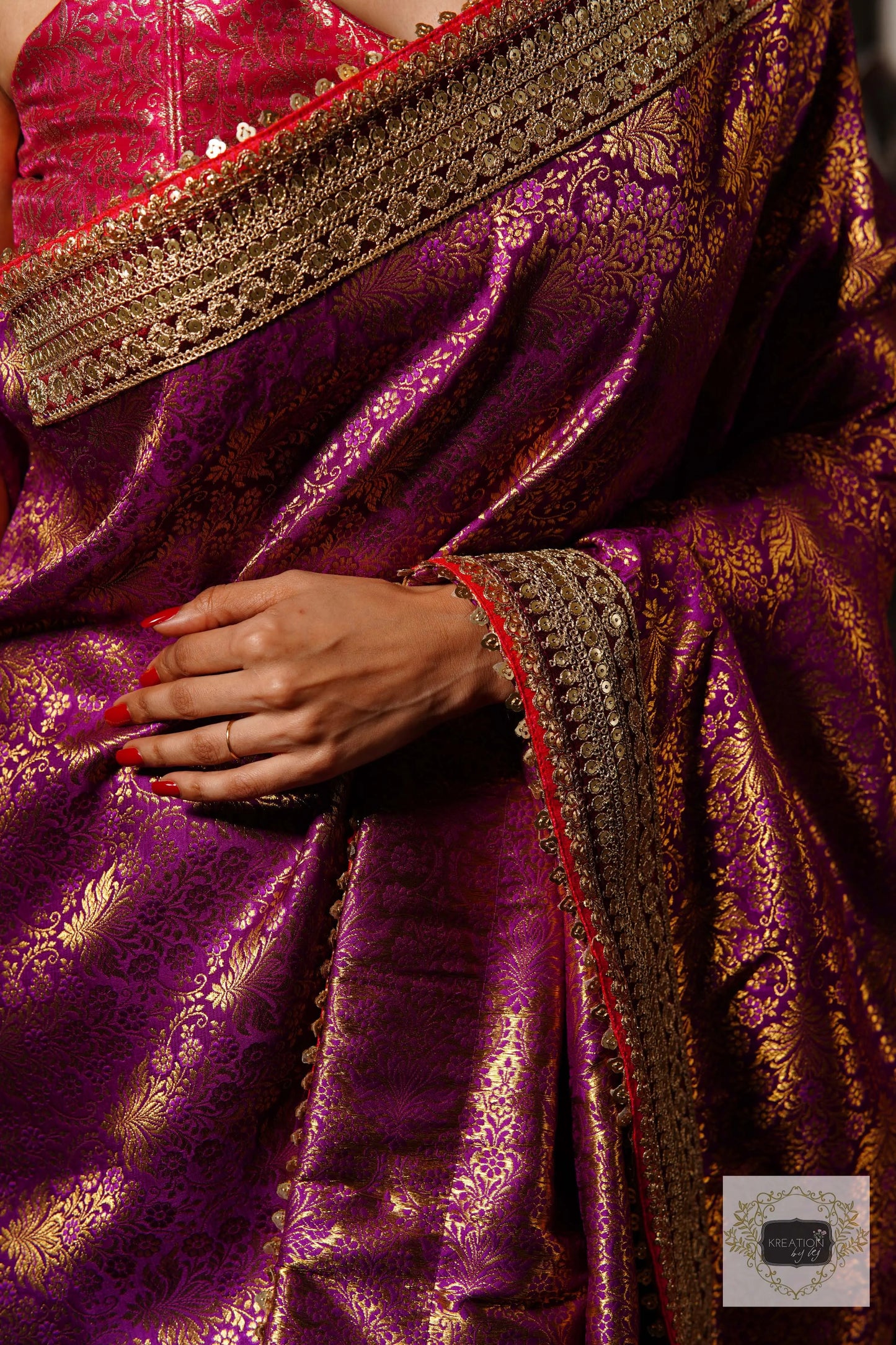 Gulab Jamuni Half Banarasi Saree kreationbykj