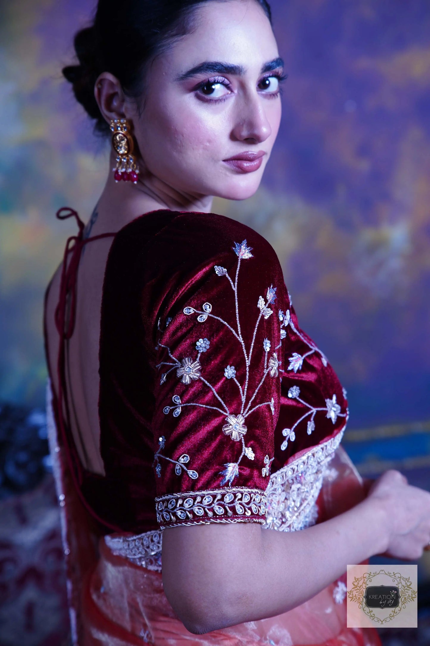 Nazakat Marigold Glass Tissue Bridal Saree kreationbykj