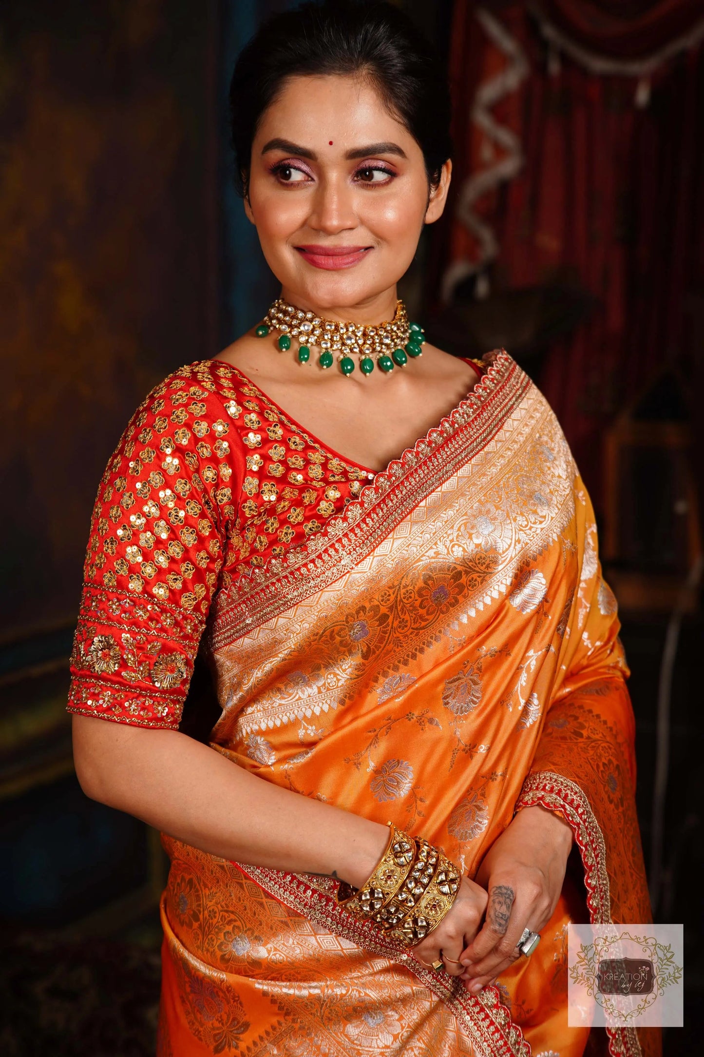 Red Bridal Blouse kreationbykj