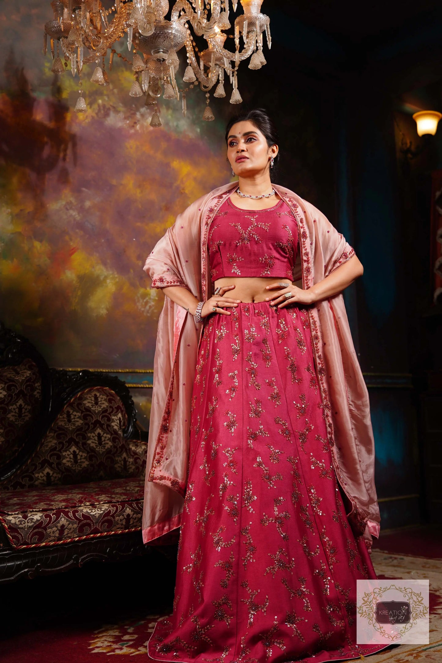 Pink Meringue Handembroidered Lehenga Set kreationbykj