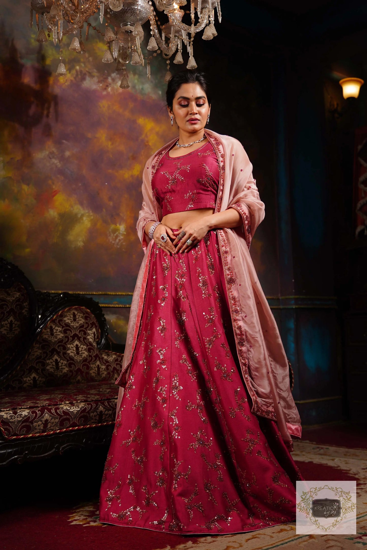 Pink Meringue Handembroidered Lehenga Set kreationbykj