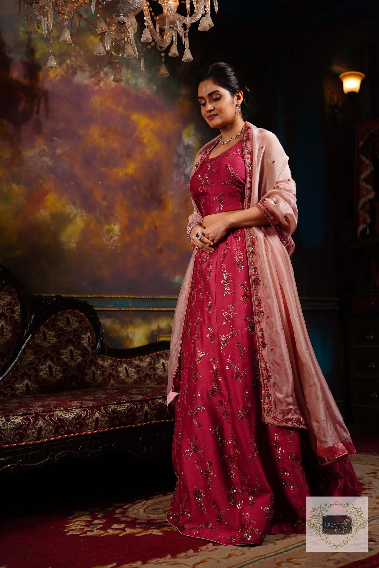Pink Meringue Handembroidered Lehenga Set kreationbykj
