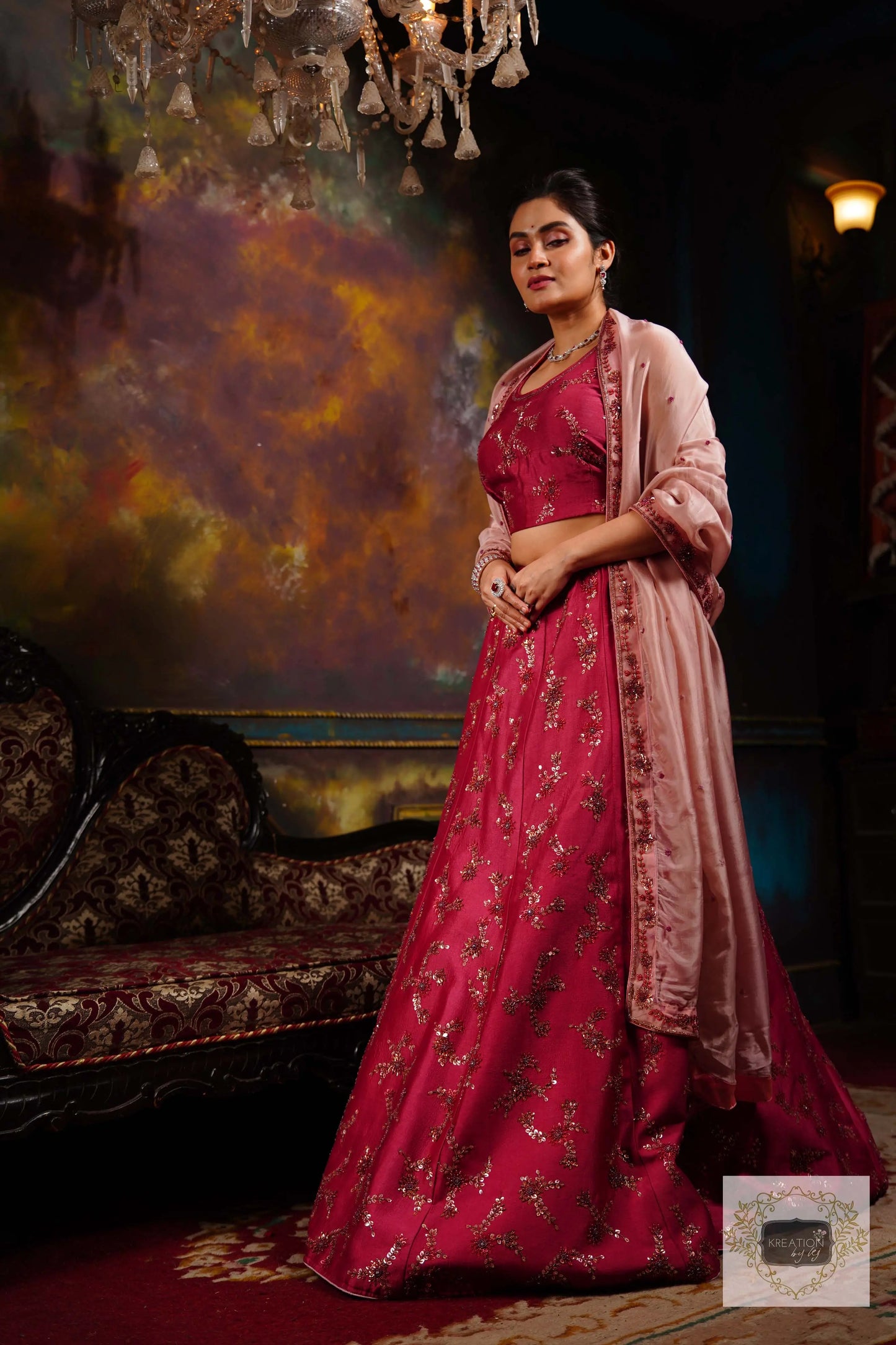Pink Meringue Handembroidered Lehenga Set kreationbykj