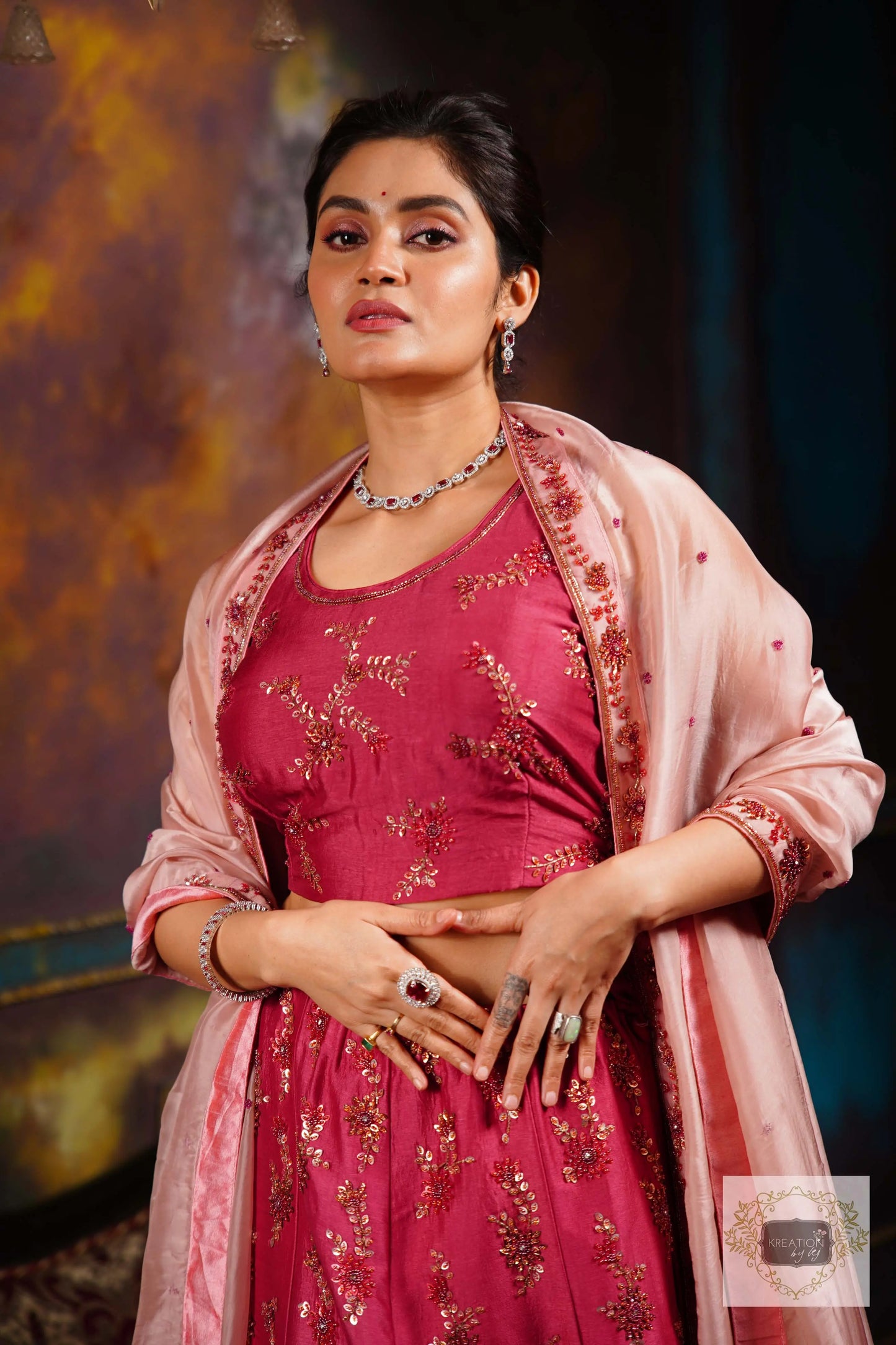 Pink Meringue Handembroidered Lehenga Set kreationbykj