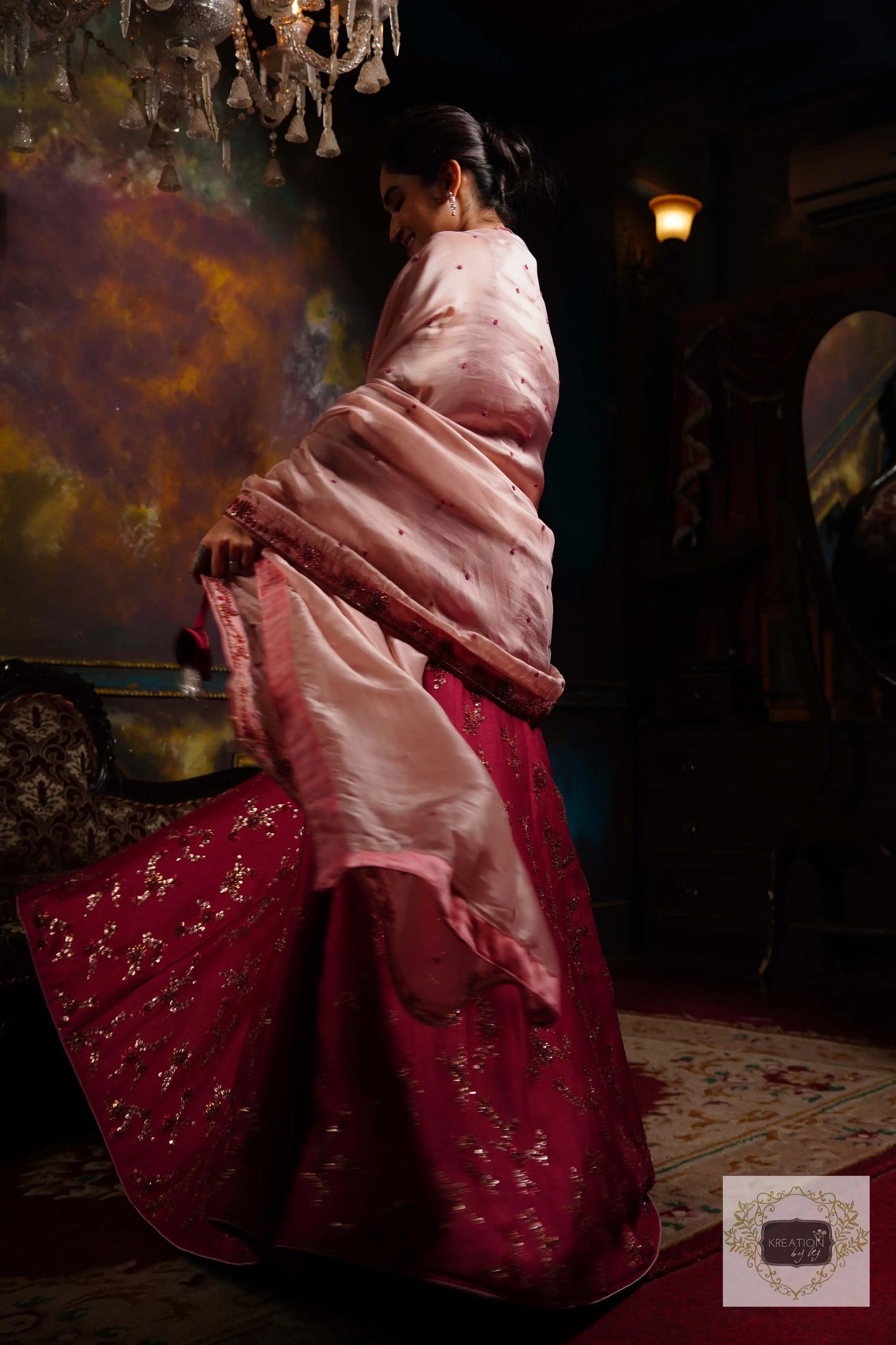 Pink Meringue Handembroidered Lehenga Set kreationbykj