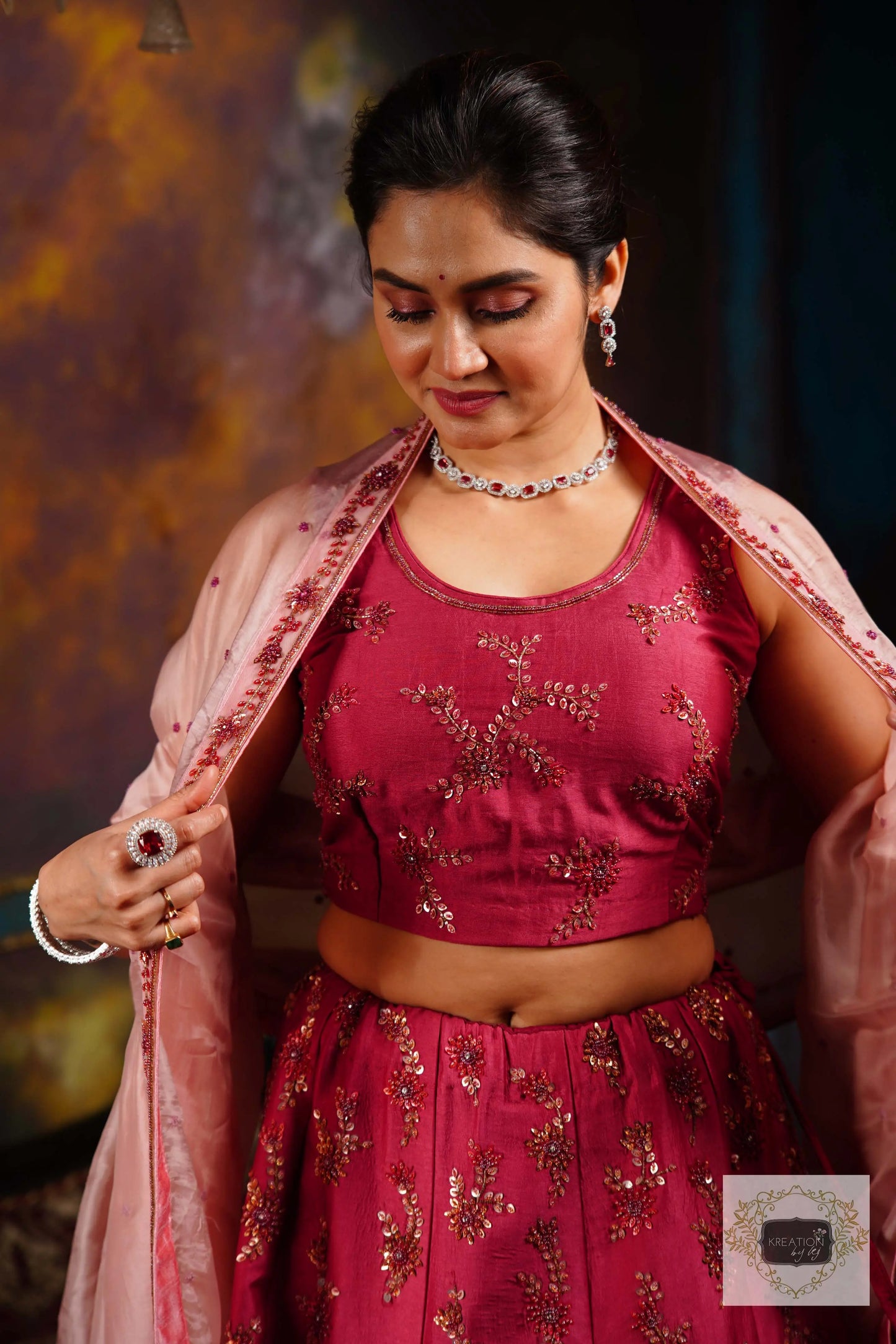 Pink Meringue Handembroidered Lehenga Set kreationbykj