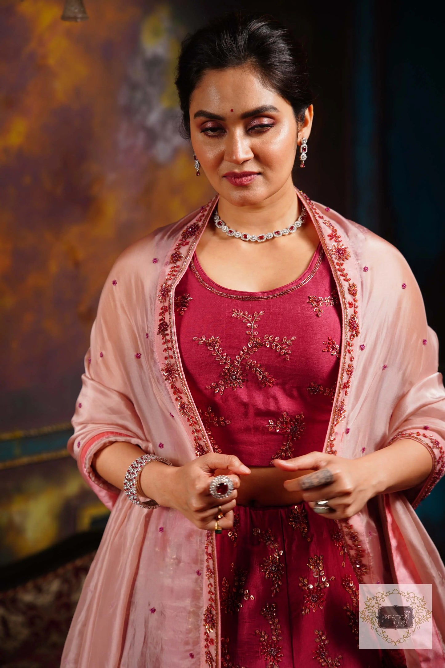 Pink Meringue Handembroidered Lehenga Set kreationbykj