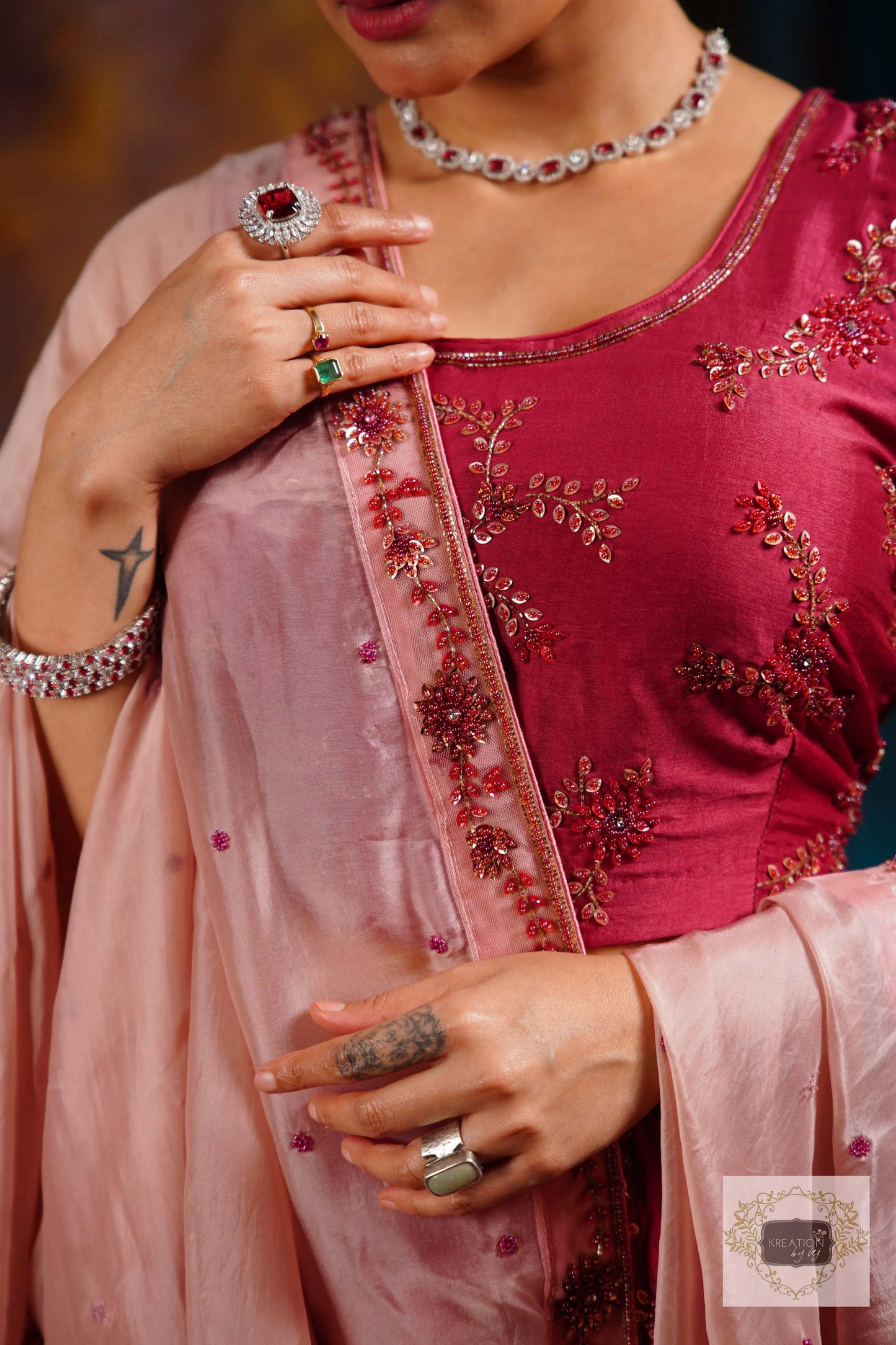 Pink Meringue Handembroidered Lehenga Set kreationbykj