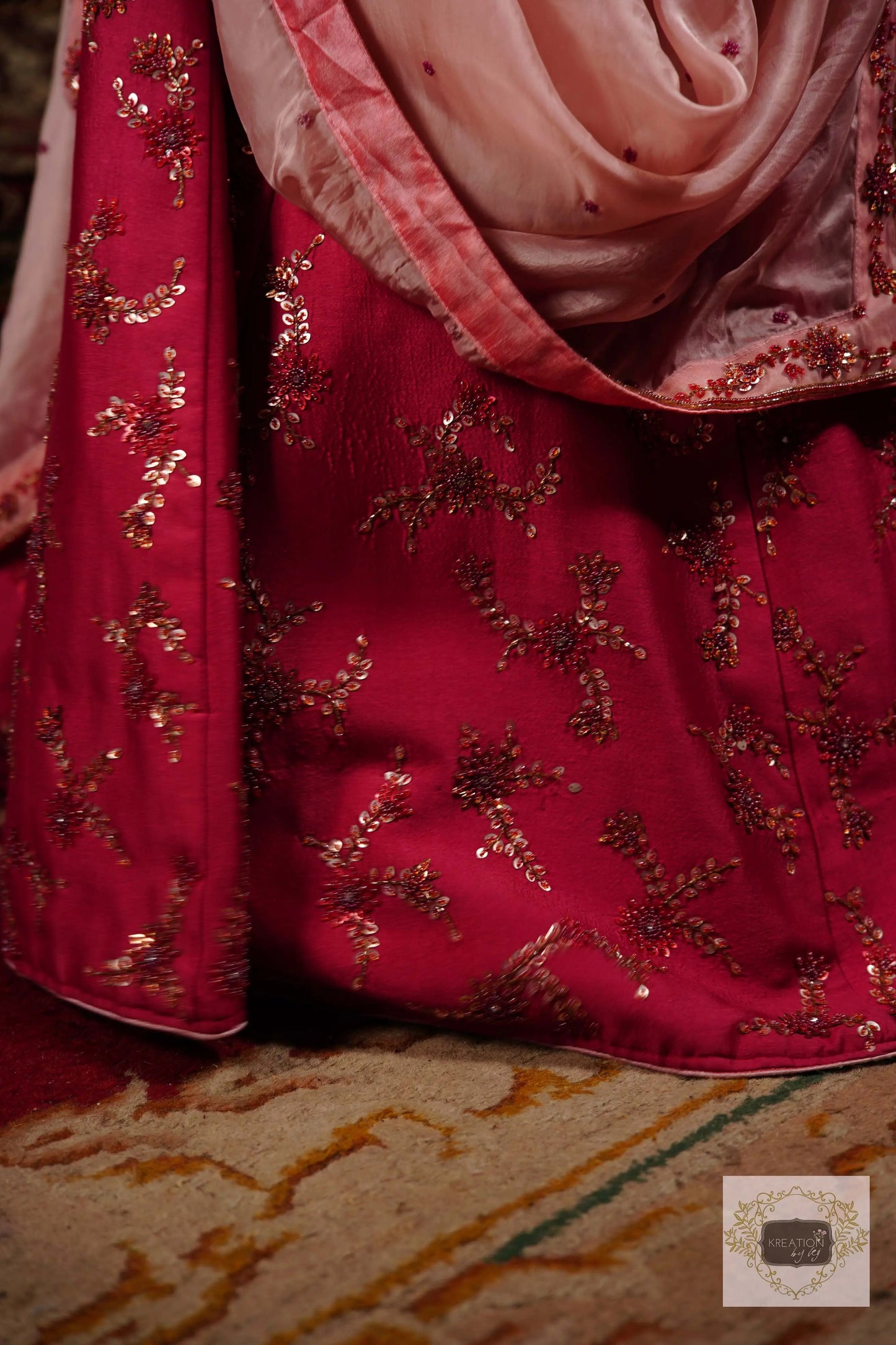 Pink Meringue Handembroidered Lehenga Set kreationbykj