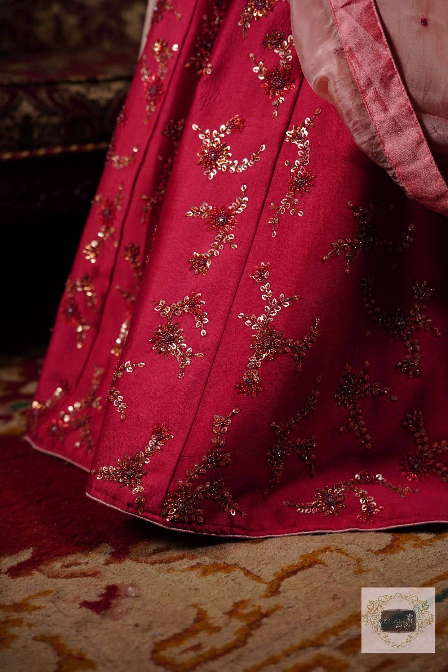 Pink Meringue Handembroidered Lehenga Set kreationbykj