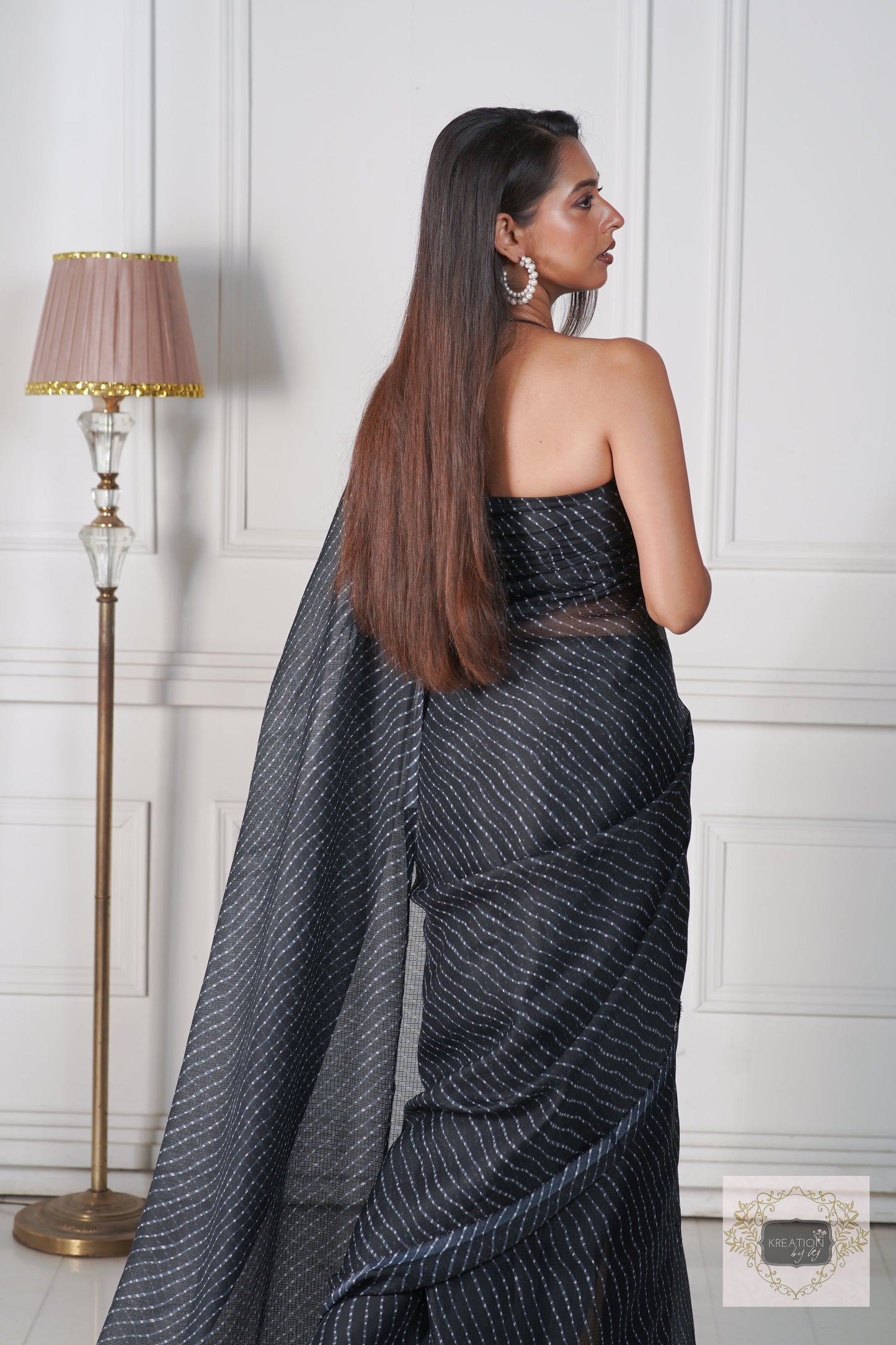 Black Kota Silk Cocktail Saree kreationbykj