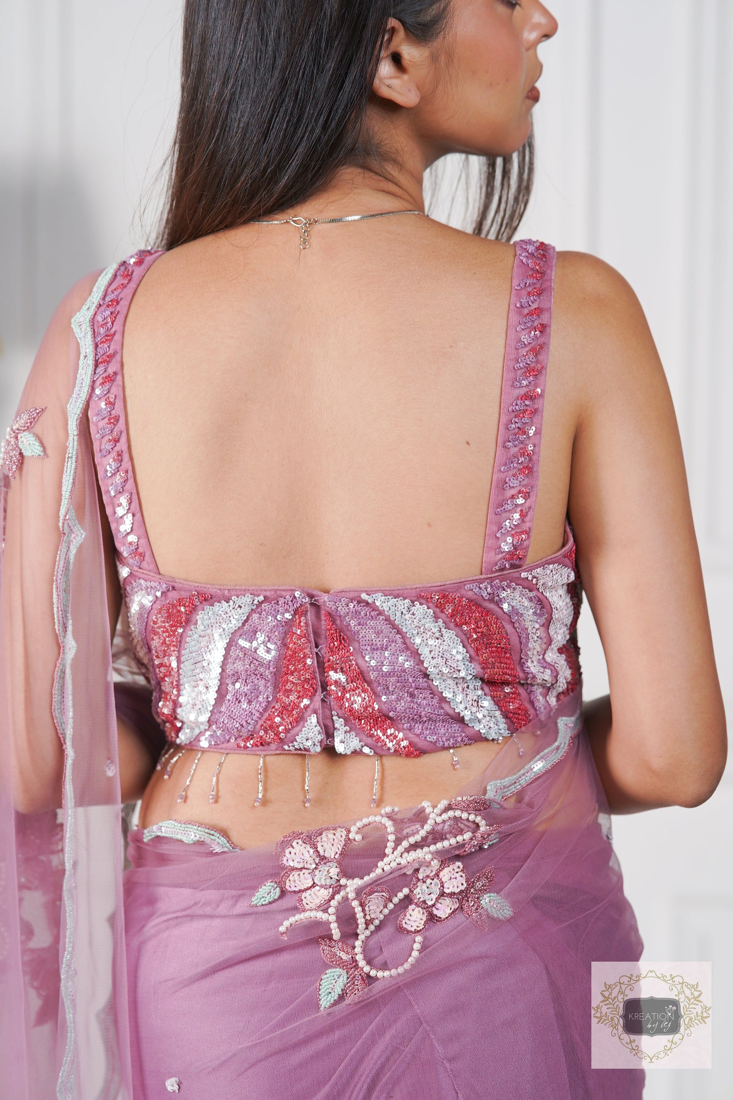 Heather Florescence Net Saree kreationbykj