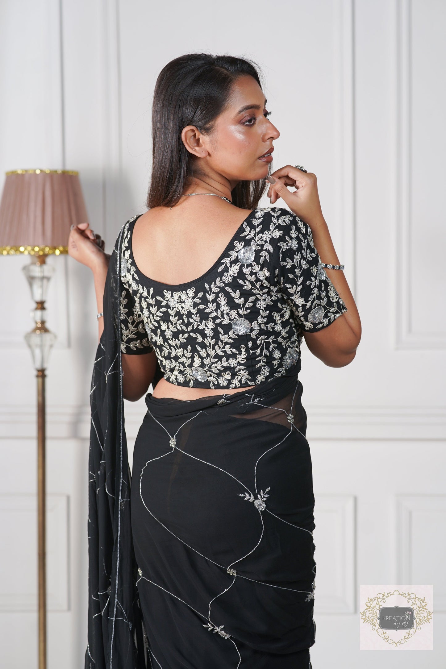 Black Georgette Kashish Saree kreationbykj