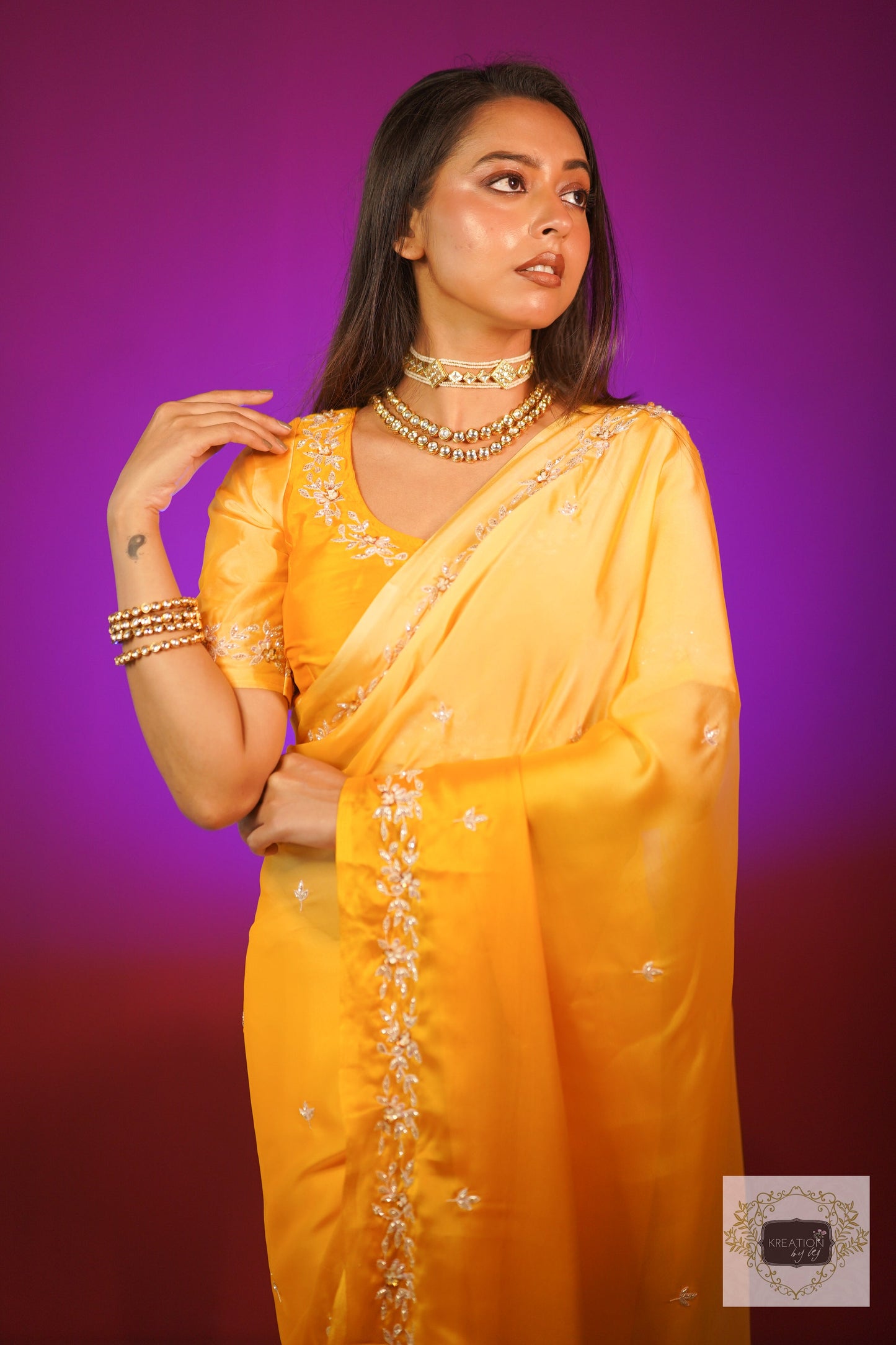 Amber Radiance Ombré Chandani Saree kreationbykj.in