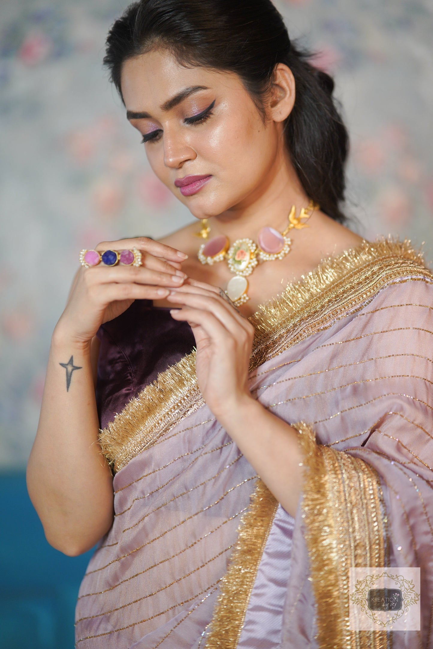 Lilac Net Noorani Banno Saree For Wedding kreationbykj