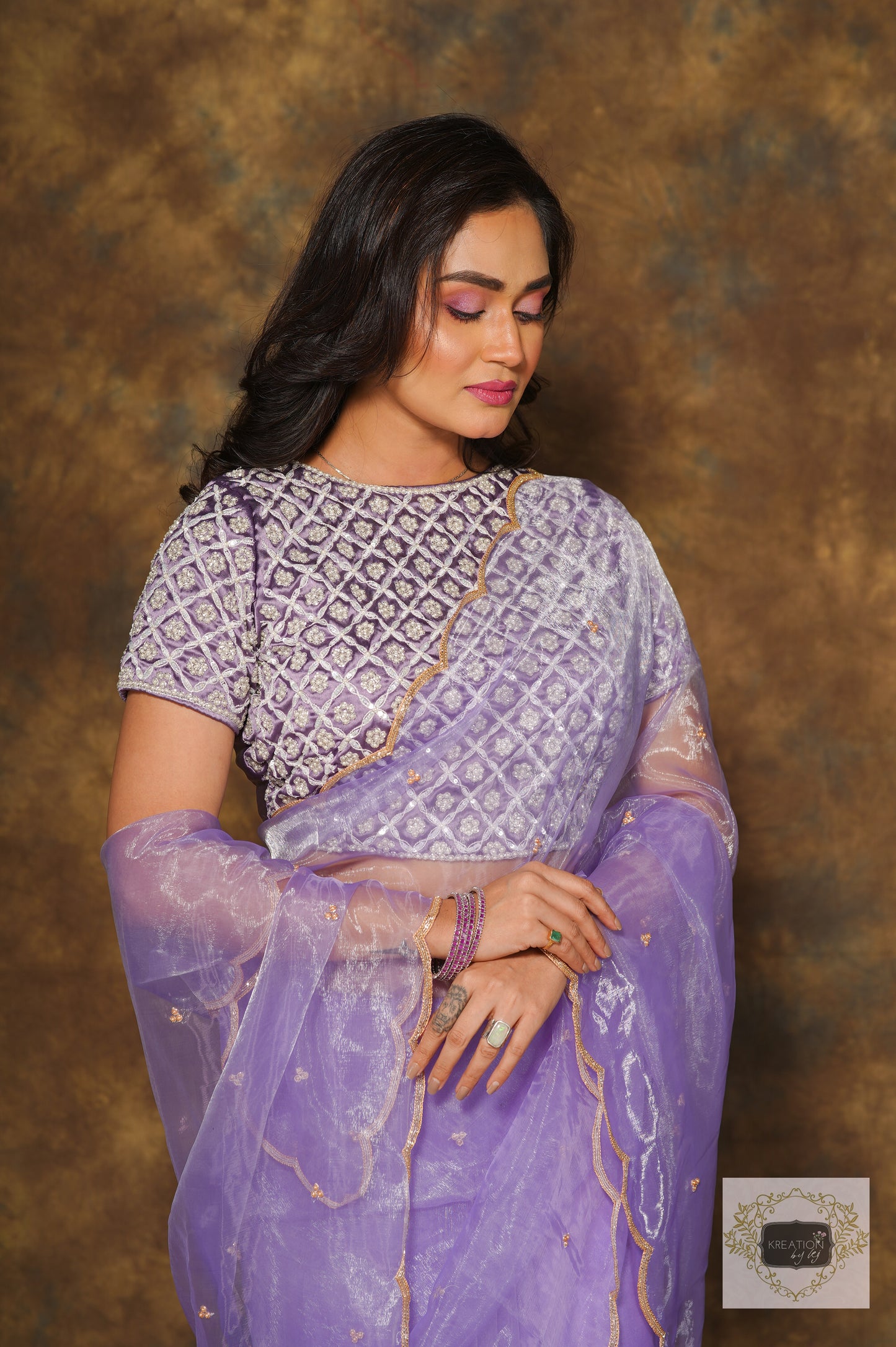 Starry Night Lavender Saree