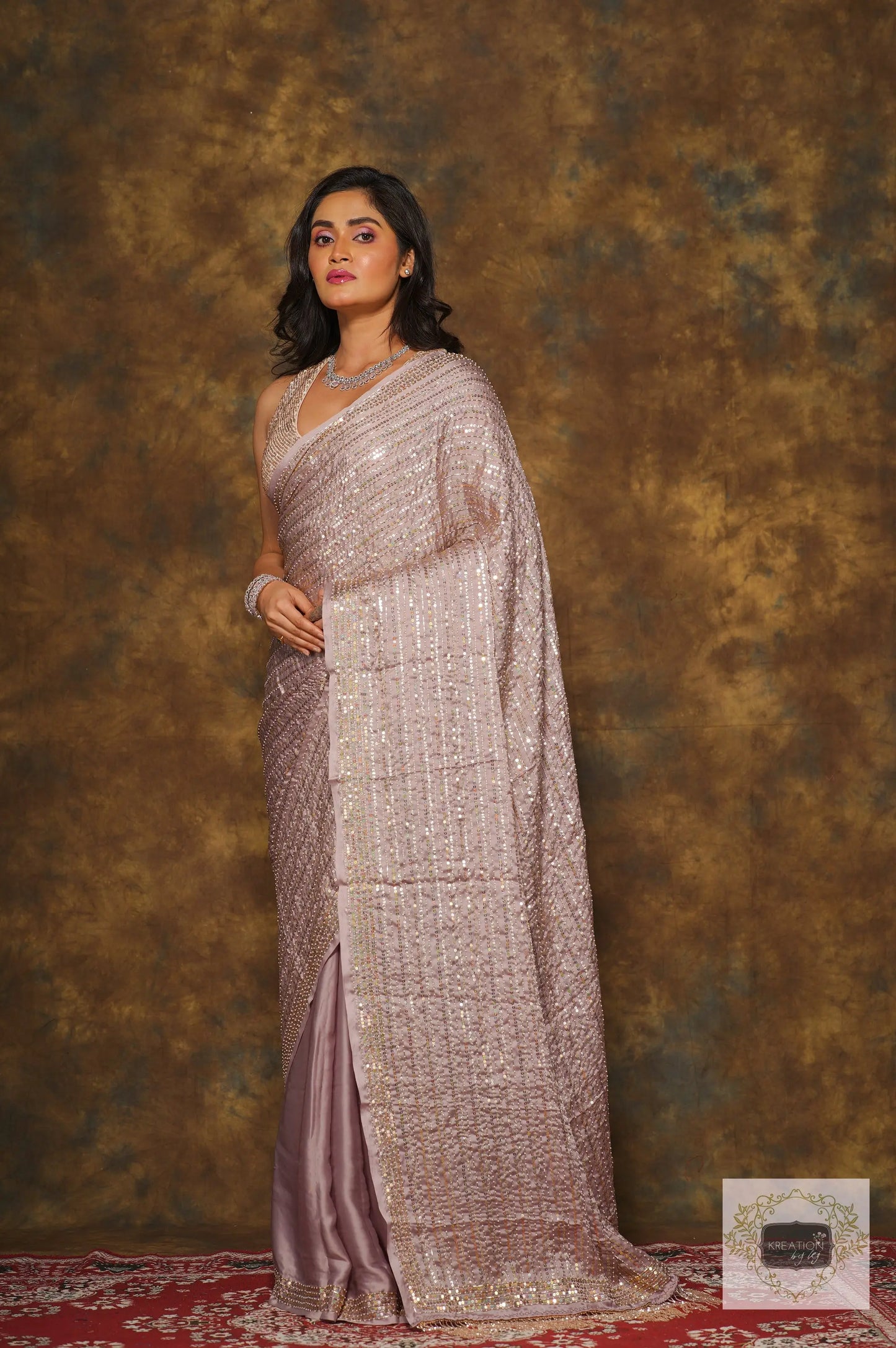 Lilac Chand Sifarish Saree kreationbykj