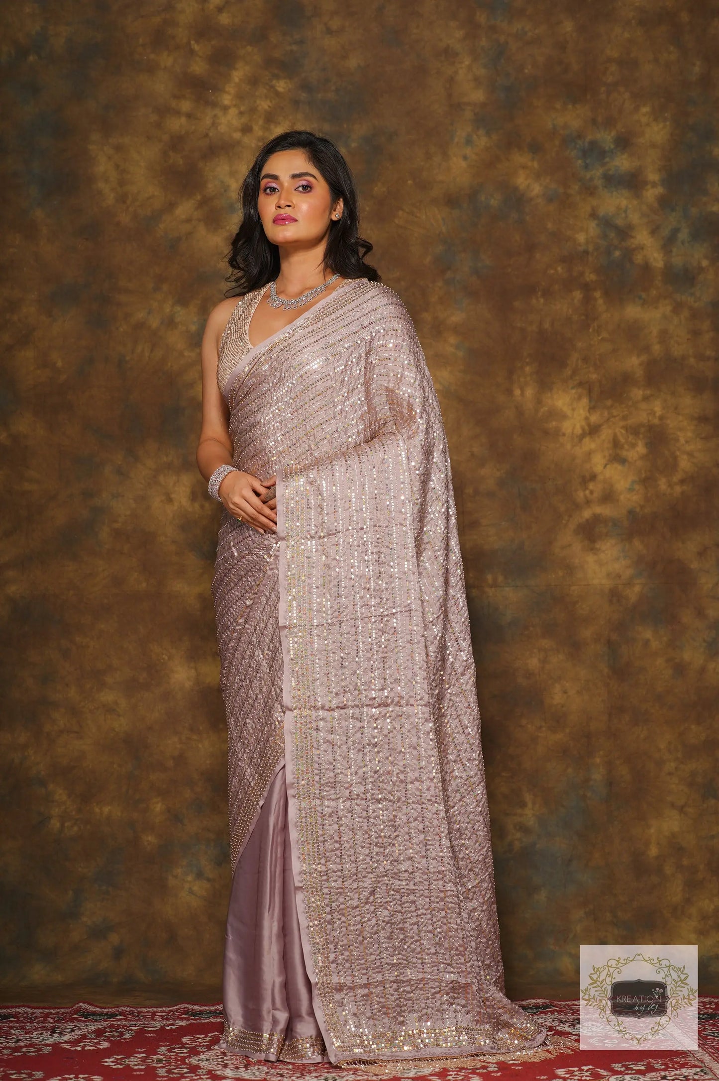 Lilac Chand Sifarish Saree kreationbykj