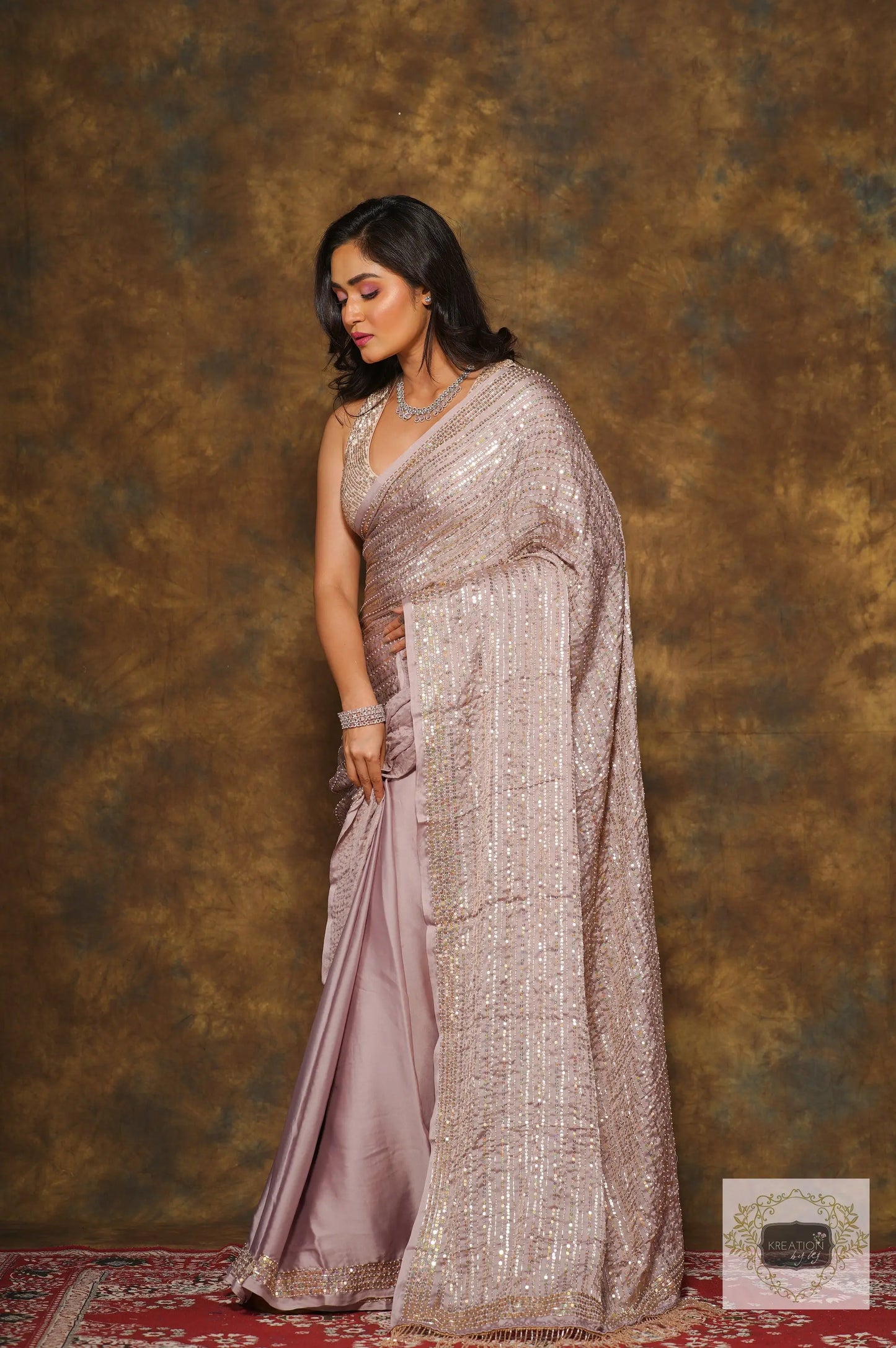 Lilac Chand Sifarish Saree kreationbykj