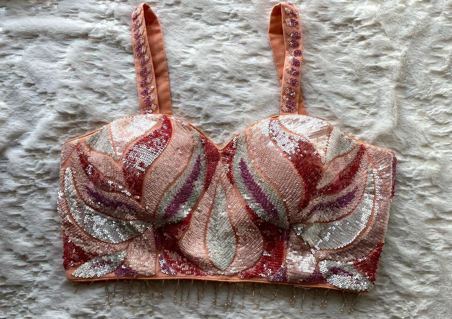 Peach cocktail saree kreationbykj