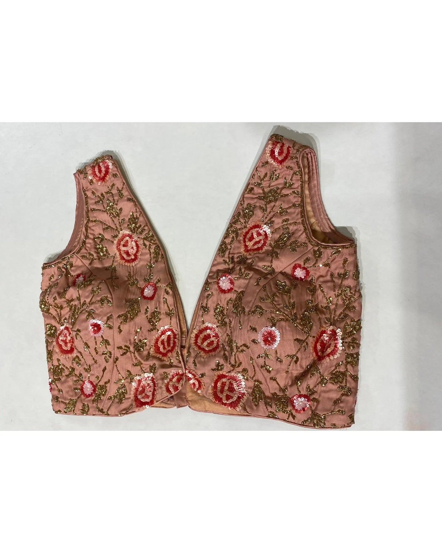 Rose Gold Satin Silk Sundowner Cocktail Saree kreationbykj