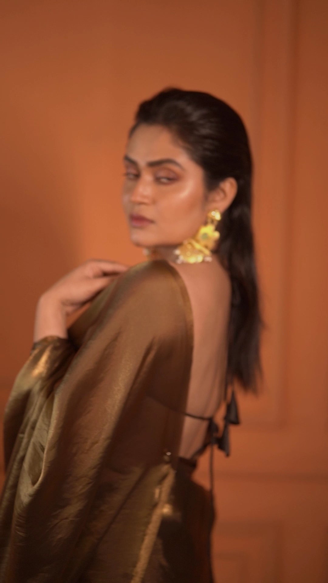 Black Glam Satin Blouse kreationbykj