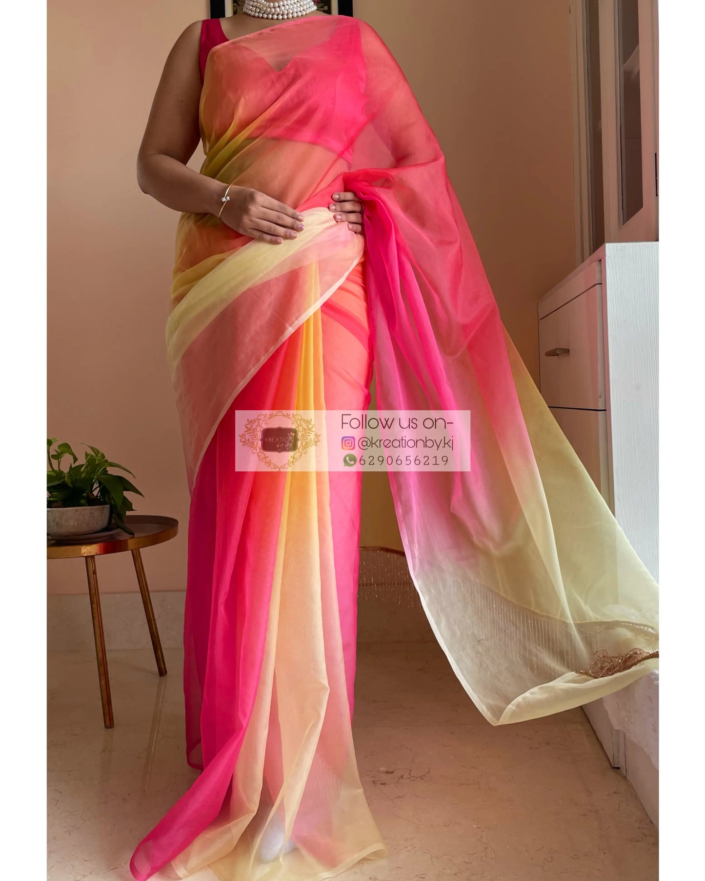 Sicilian Sunset Ombré Saree kreationbykj