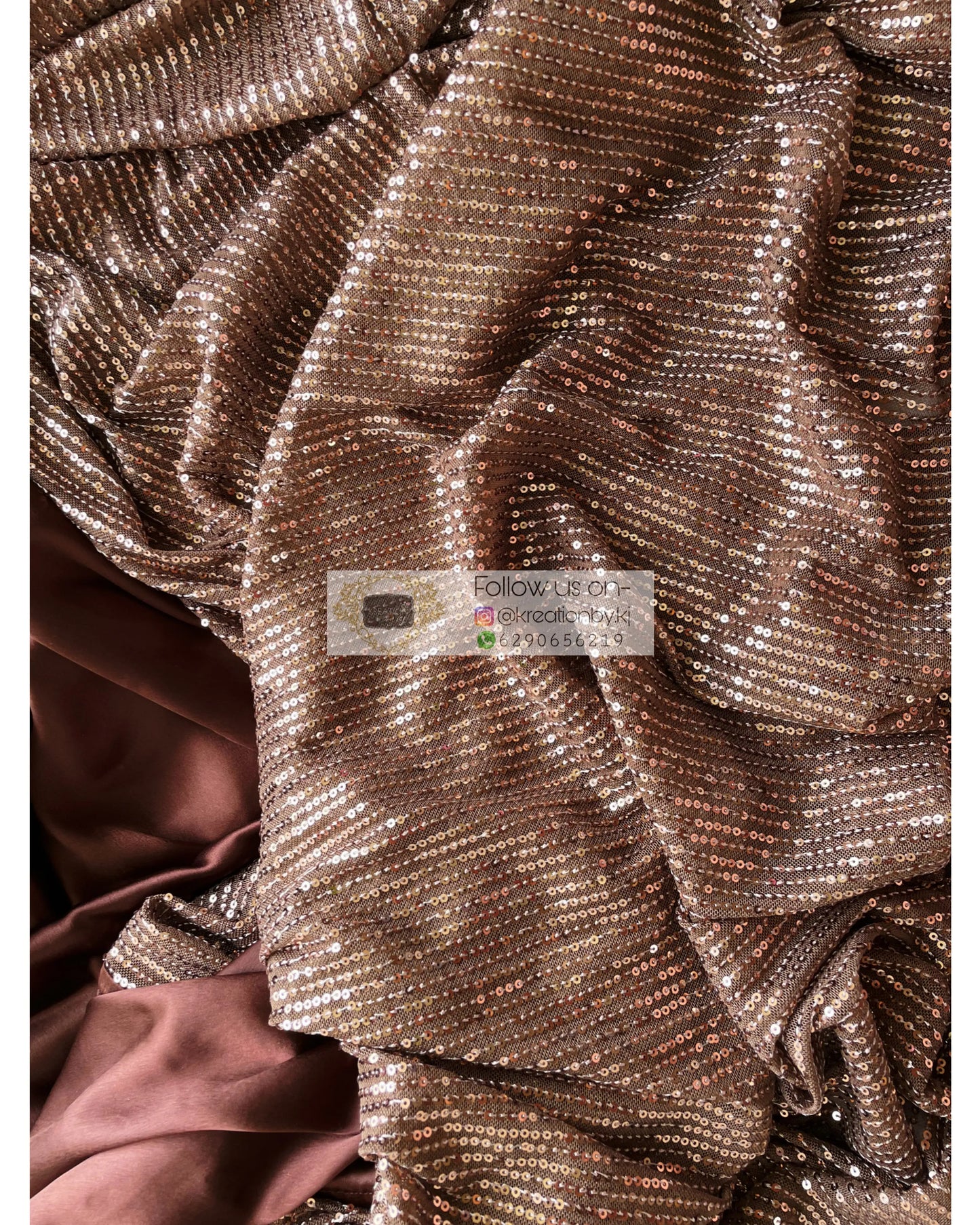 Chocolate sequins Half Saree kreationbykj
