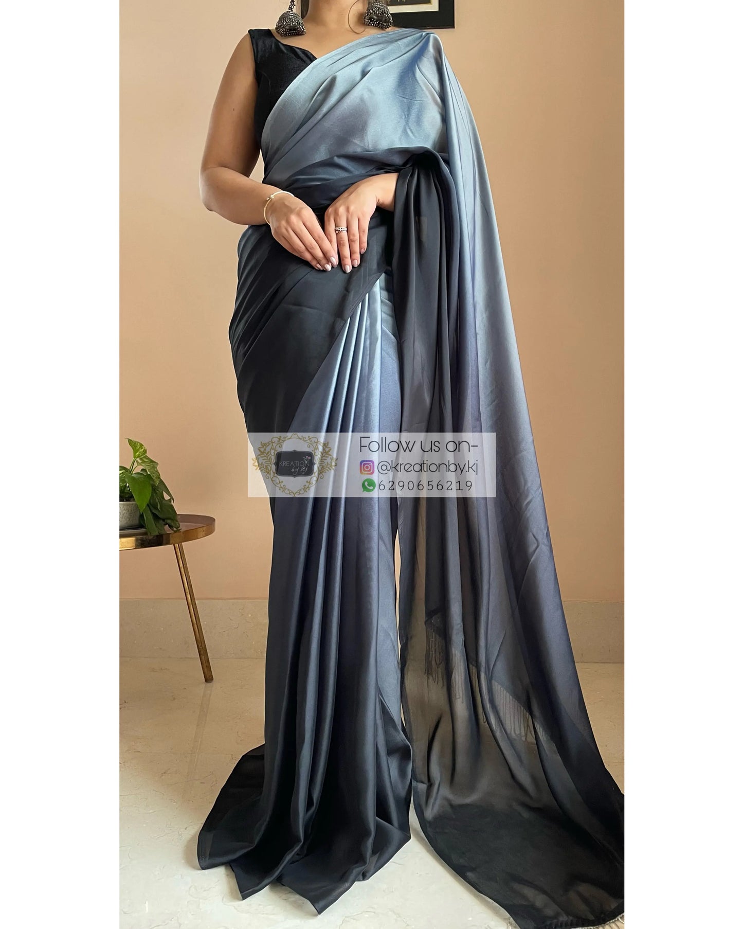 Badra Bahar Ombré Georgette Cocktail Saree kreationbykj