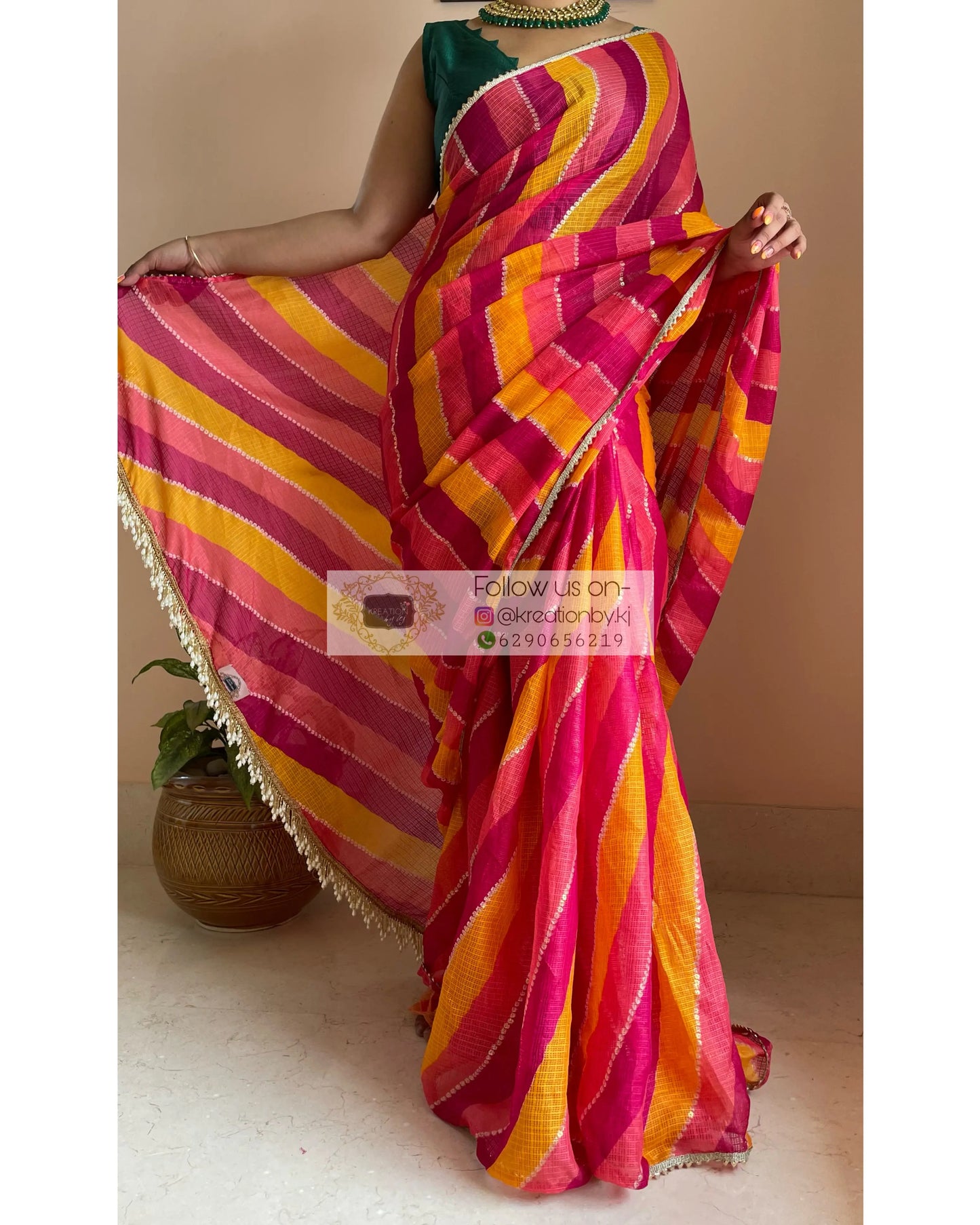 Pride Leheriya Saree - kreationbykj