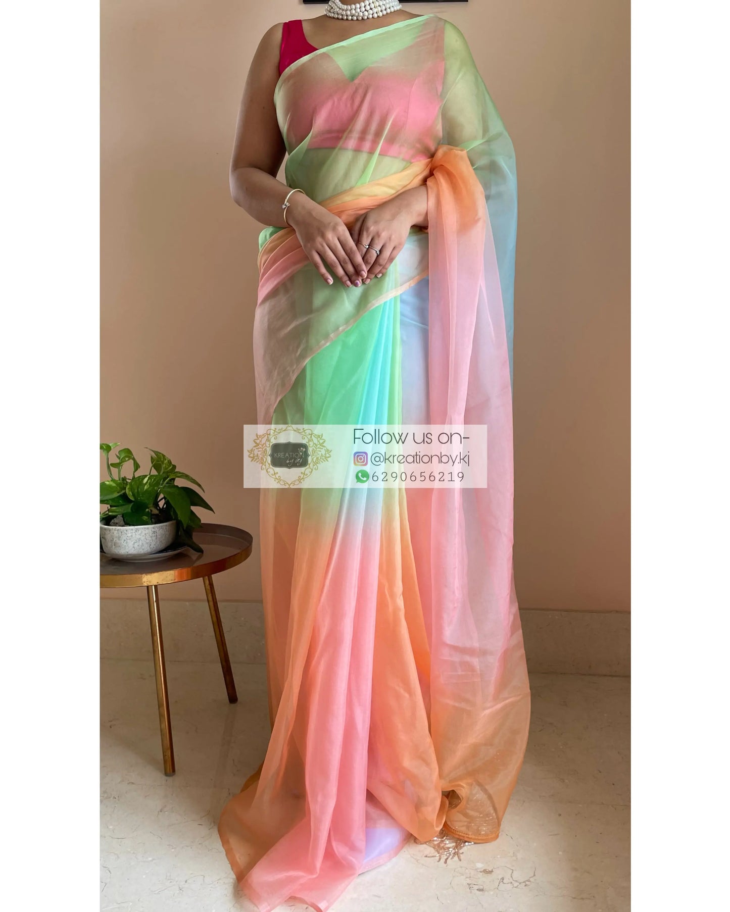 Candy Floss Ombré Saree For Wedding kreationbykj