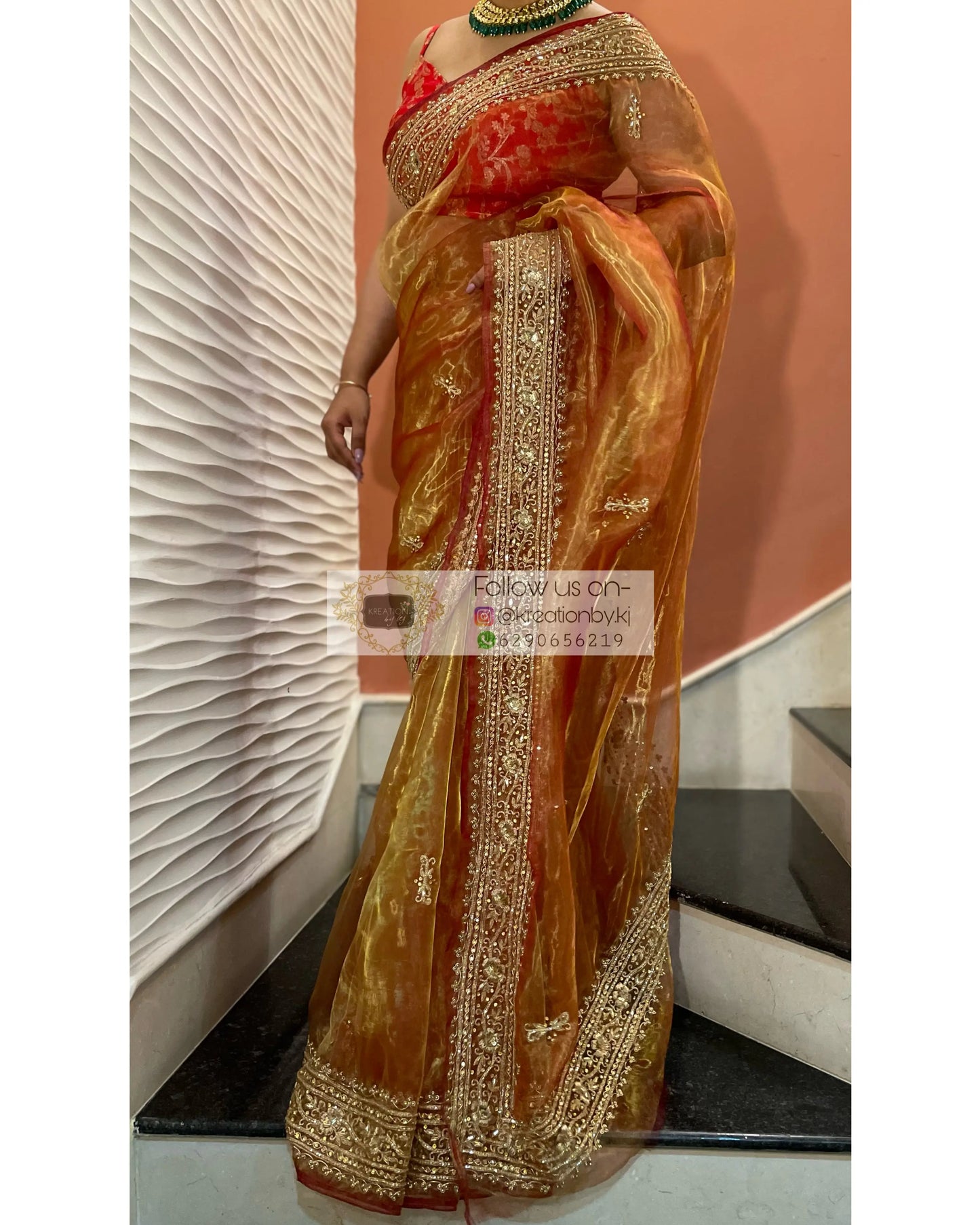 Liquid Gold Zarina Saree - kreationbykj