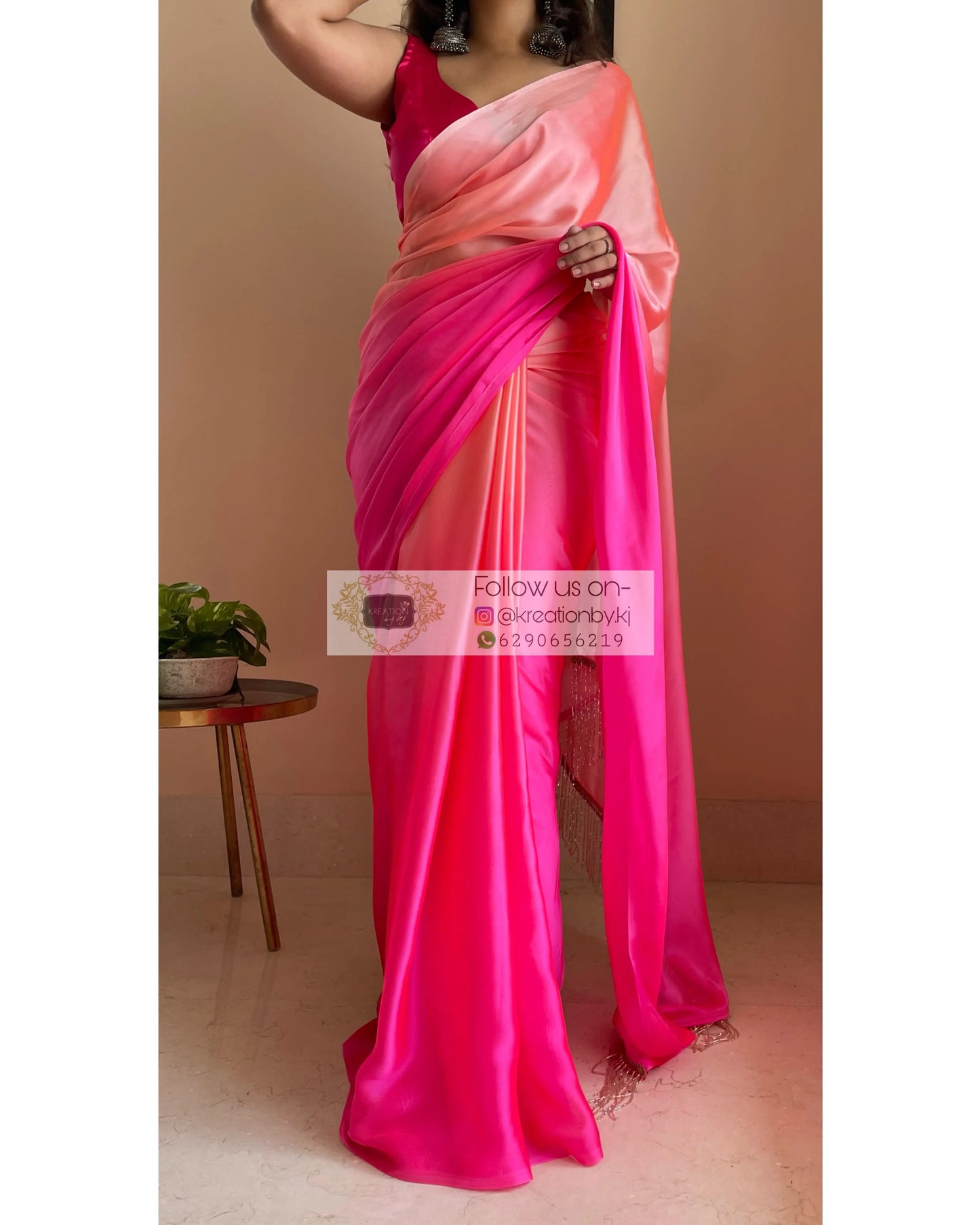 Pink Paradise Ombré Saree kreationbykj