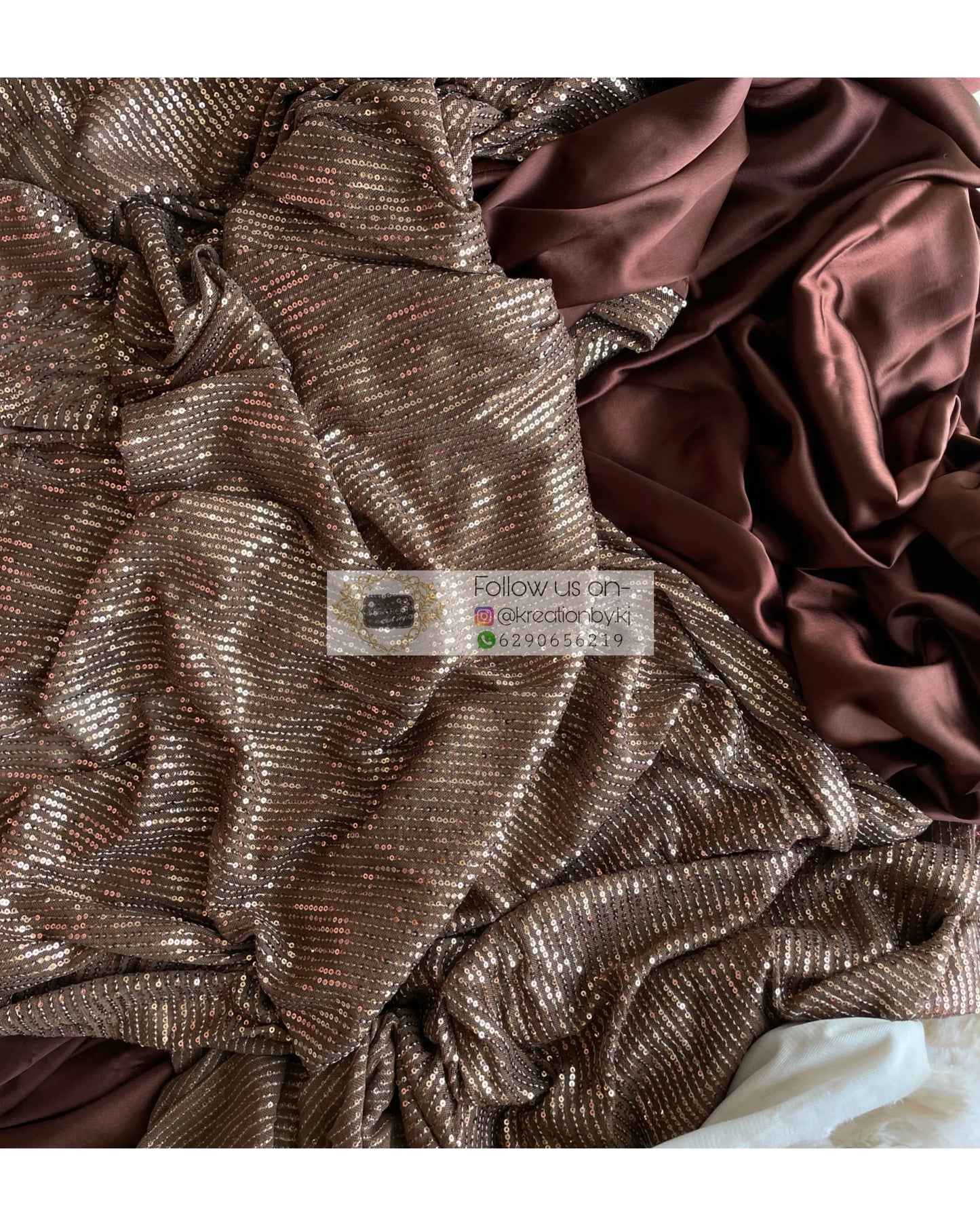 Chocolate sequins Half Saree kreationbykj