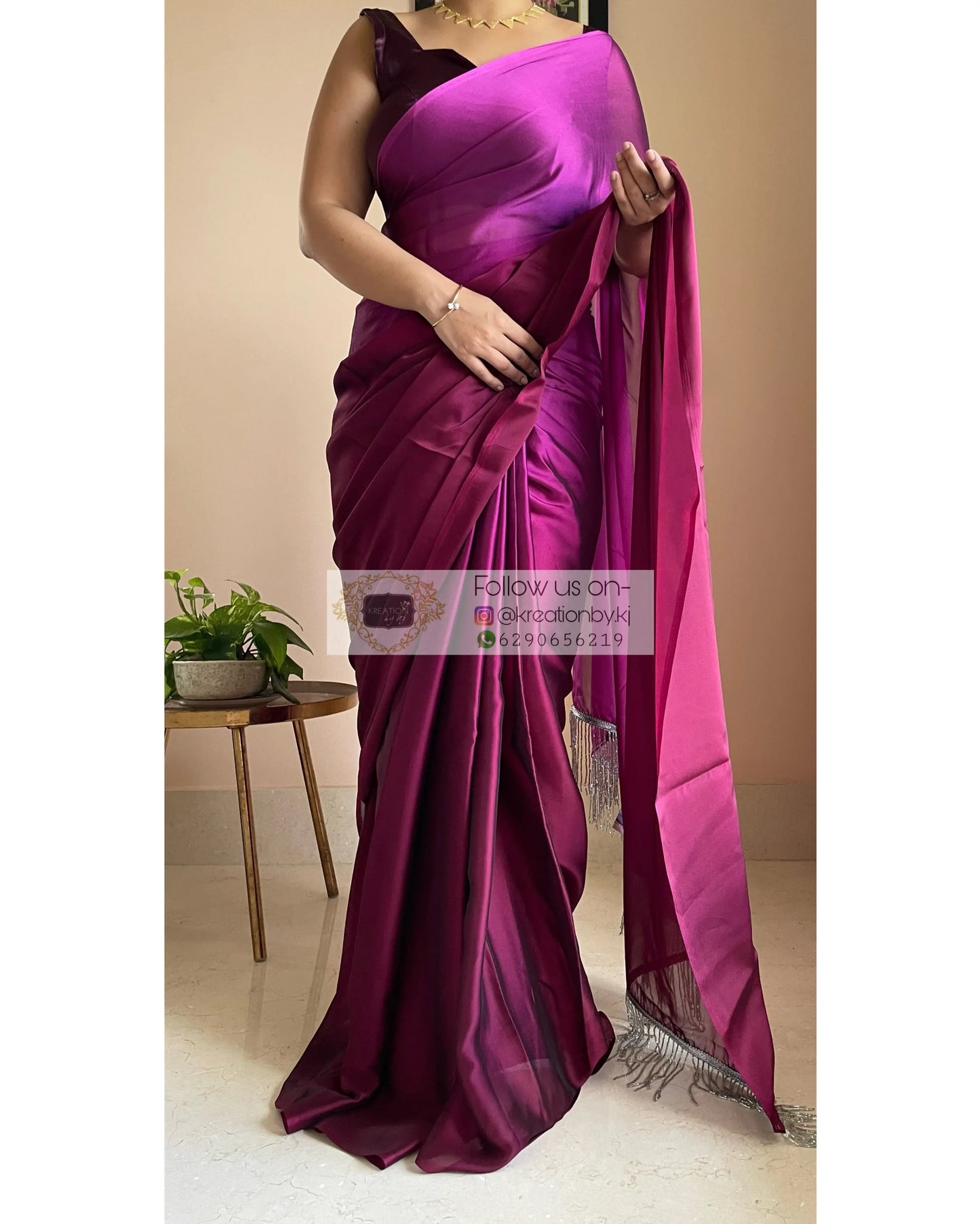 Jamuni Ombré Georgette Cocktail Saree kreationbykj