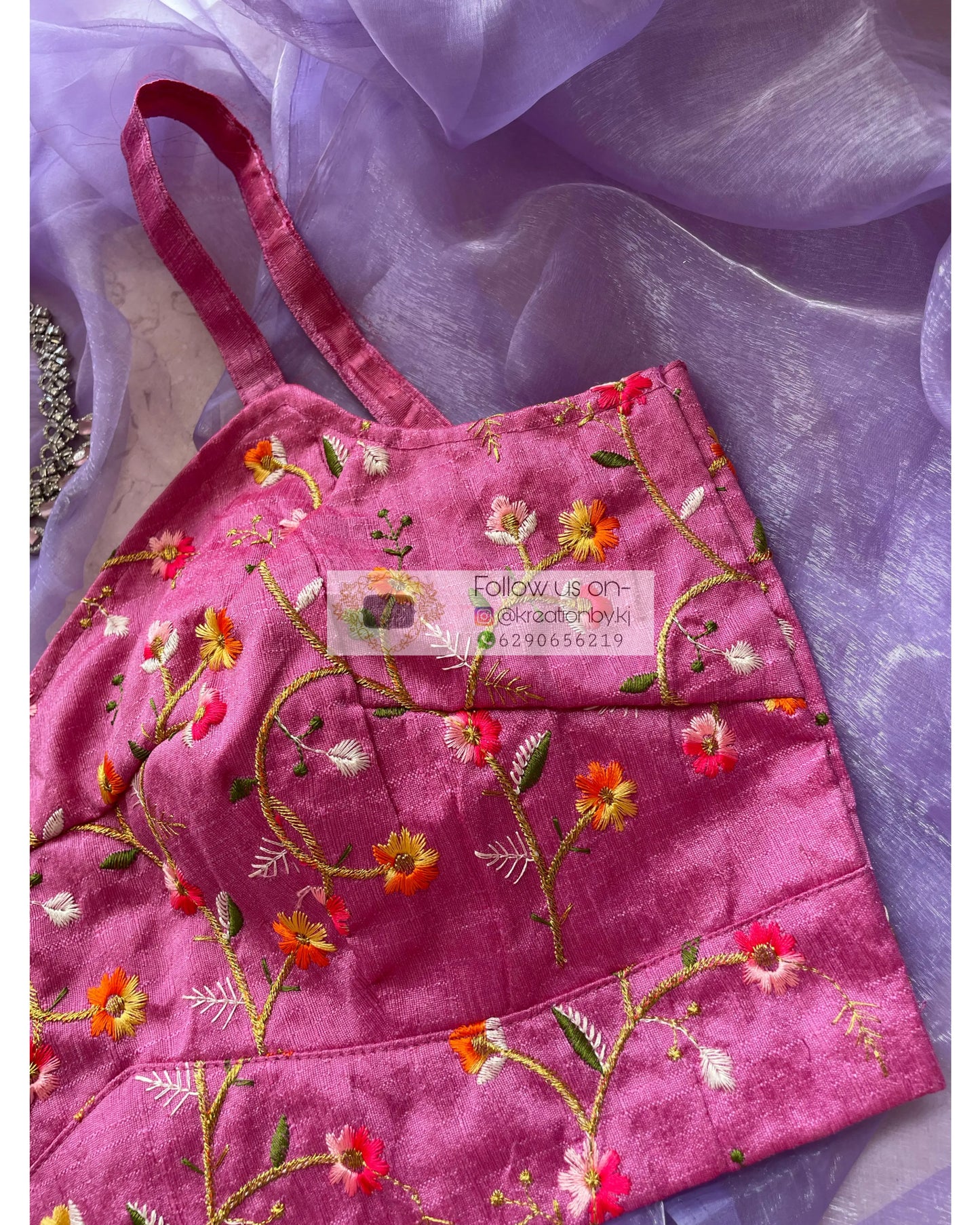 Lily Mauve FloralmStrappy Blouse - kreationbykj
