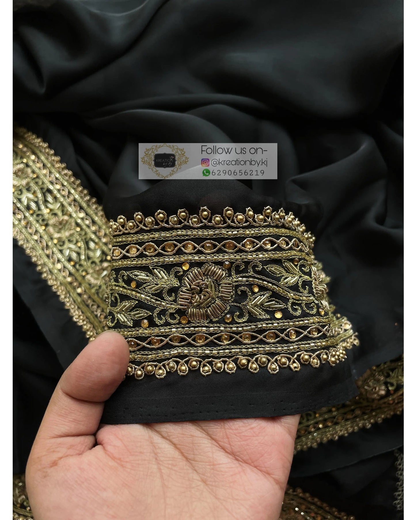 Black Zarina Saree - kreationbykj