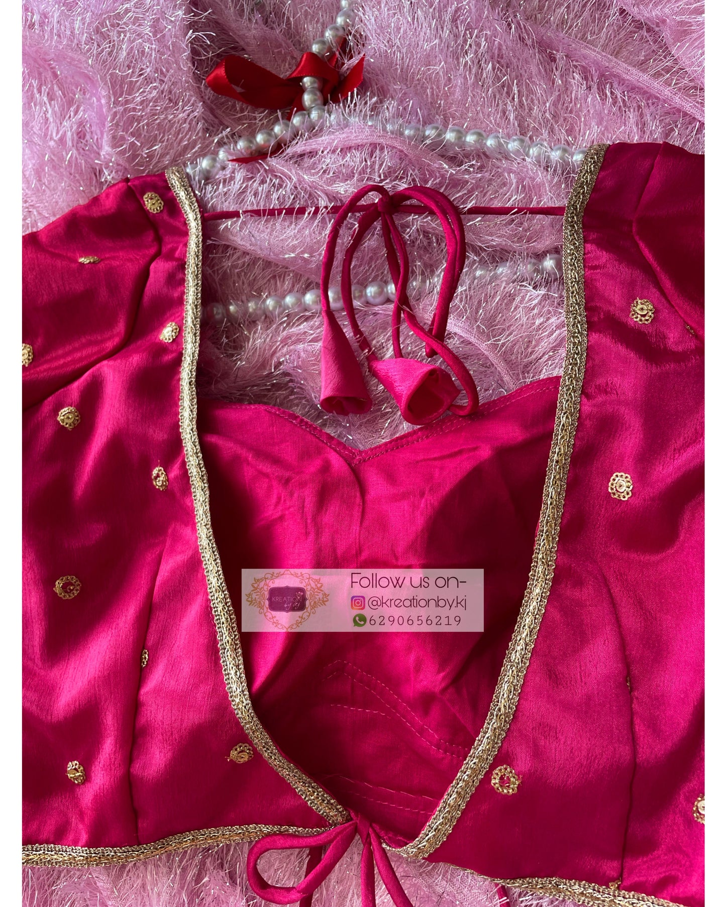 Pink Ombré Darbari Cut Blouse kreationbykj