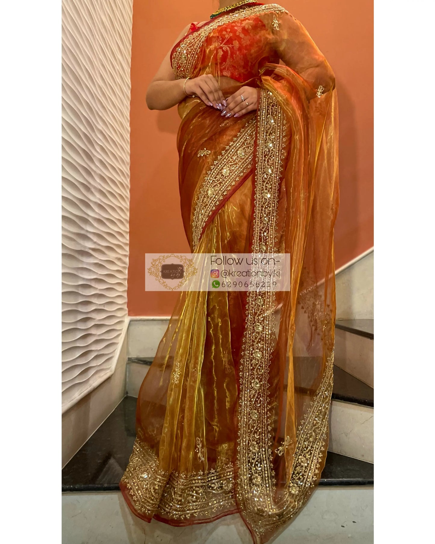 Liquid Gold Zarina Saree - kreationbykj
