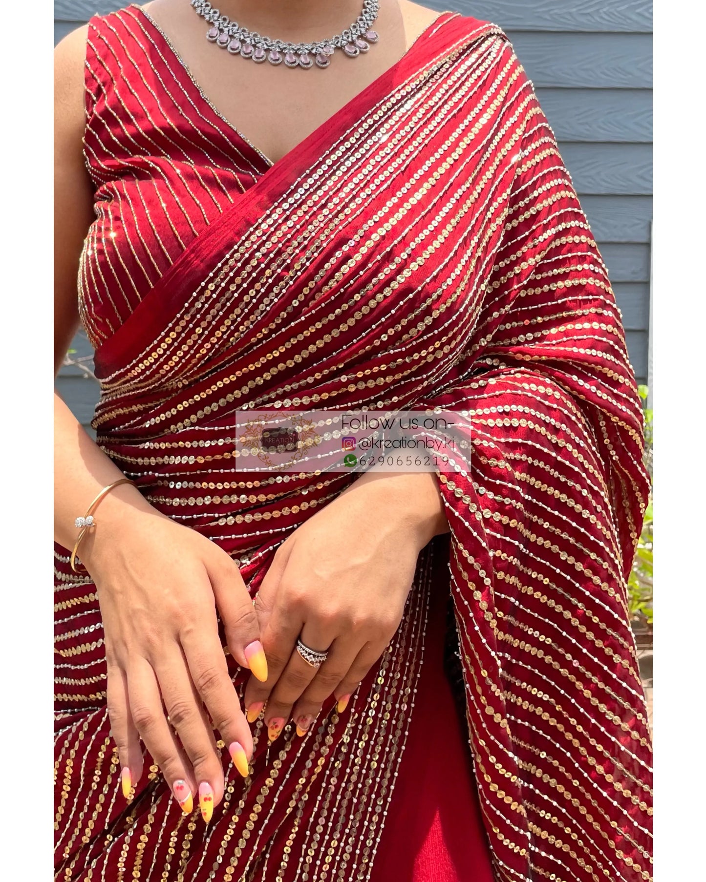 Maroon Chand Sifarish Saree - kreationbykj