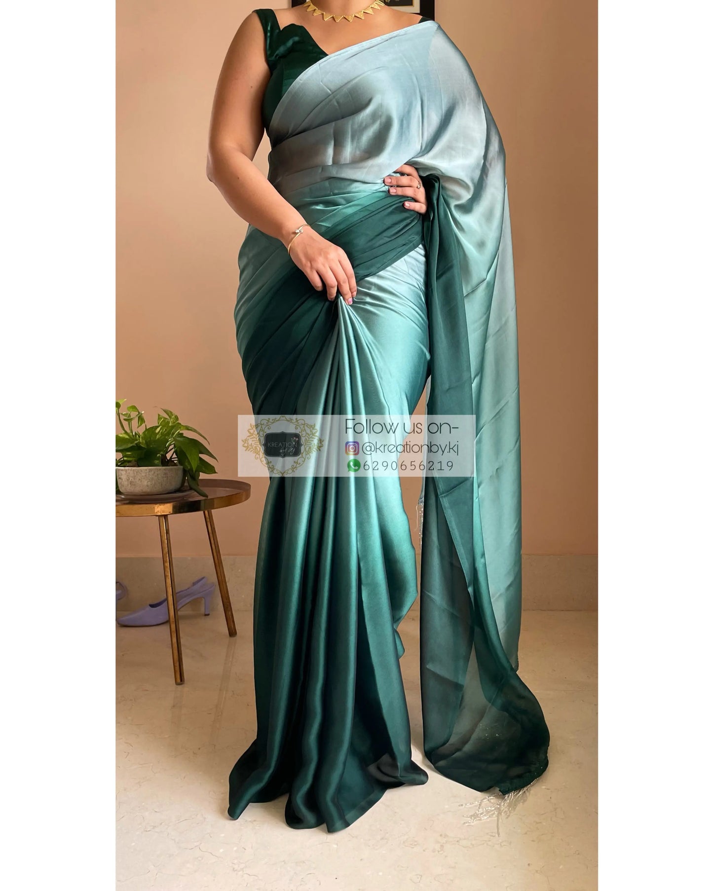 Agate Ombré Georgette Cocktail Saree kreationbykj