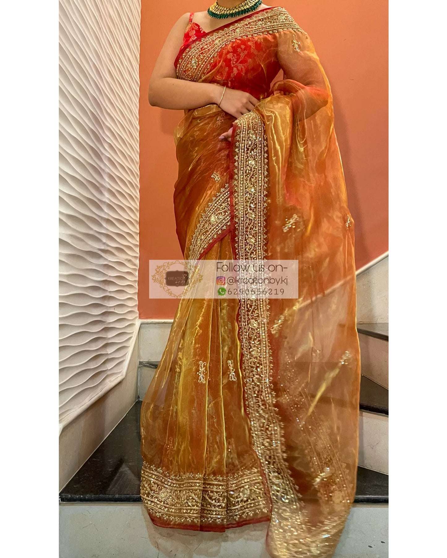 Liquid Gold Zarina Saree - kreationbykj