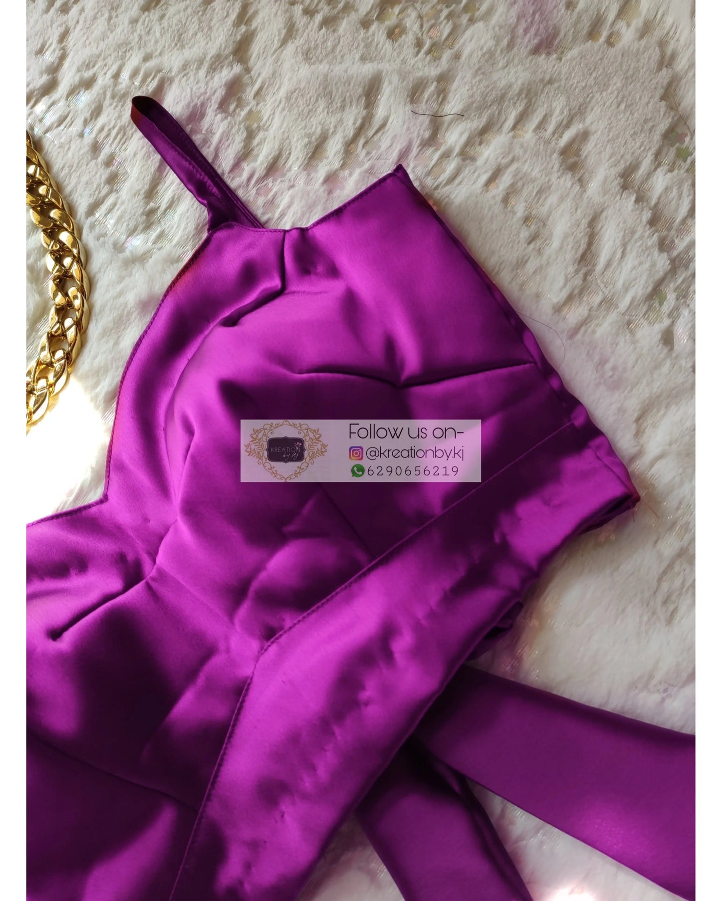 Dark Purple Strappy Blouse kreationbykj