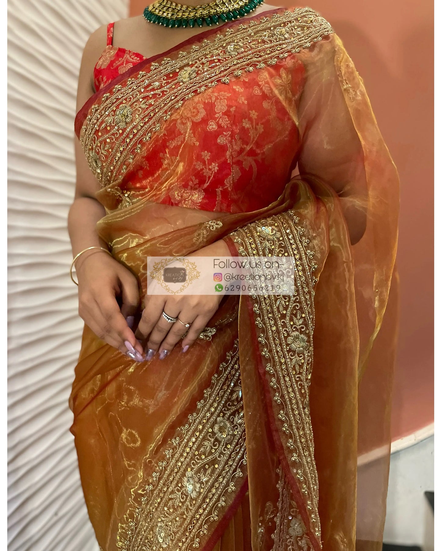 Liquid Gold Zarina Saree - kreationbykj