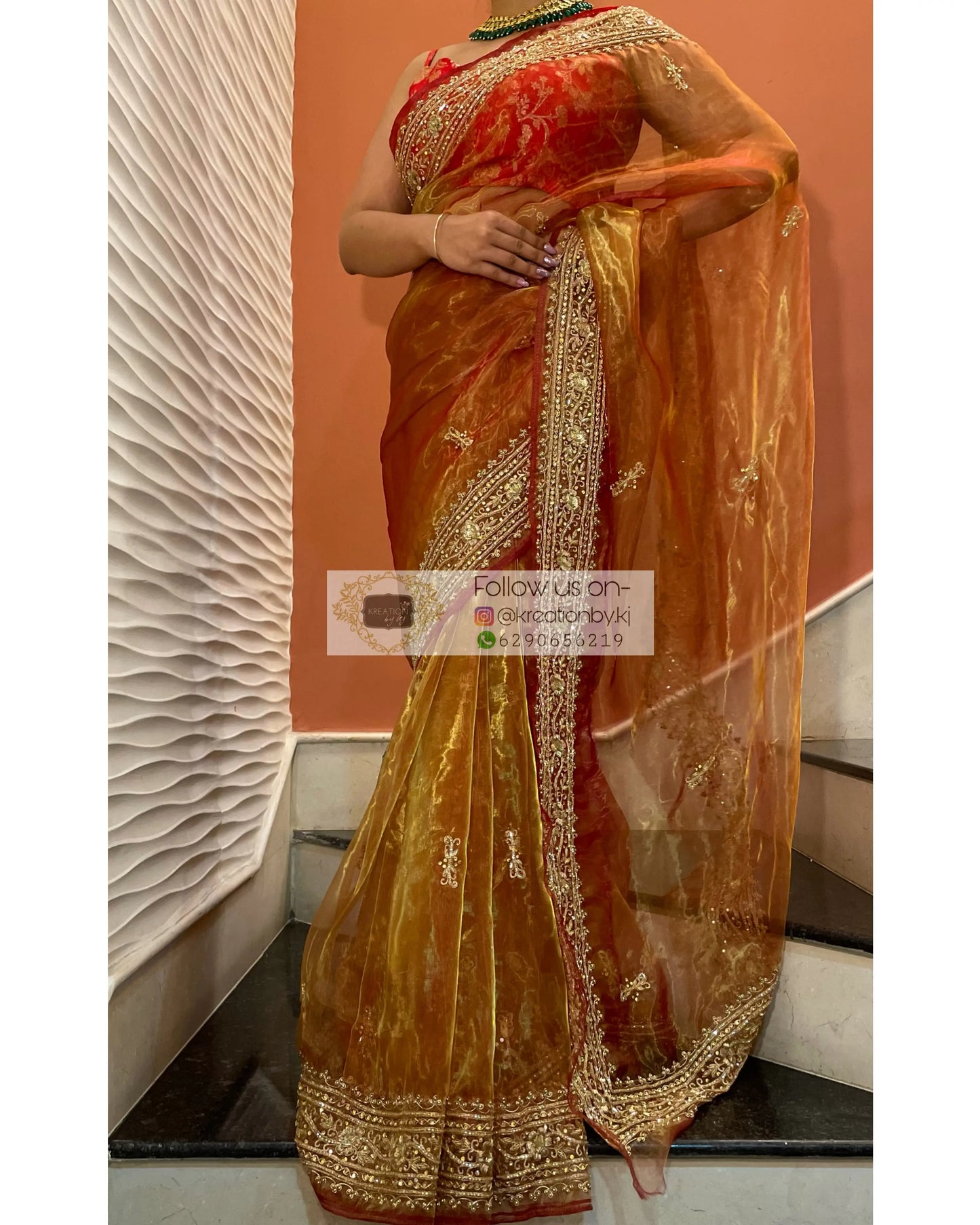 Liquid Gold Zarina Saree - kreationbykj